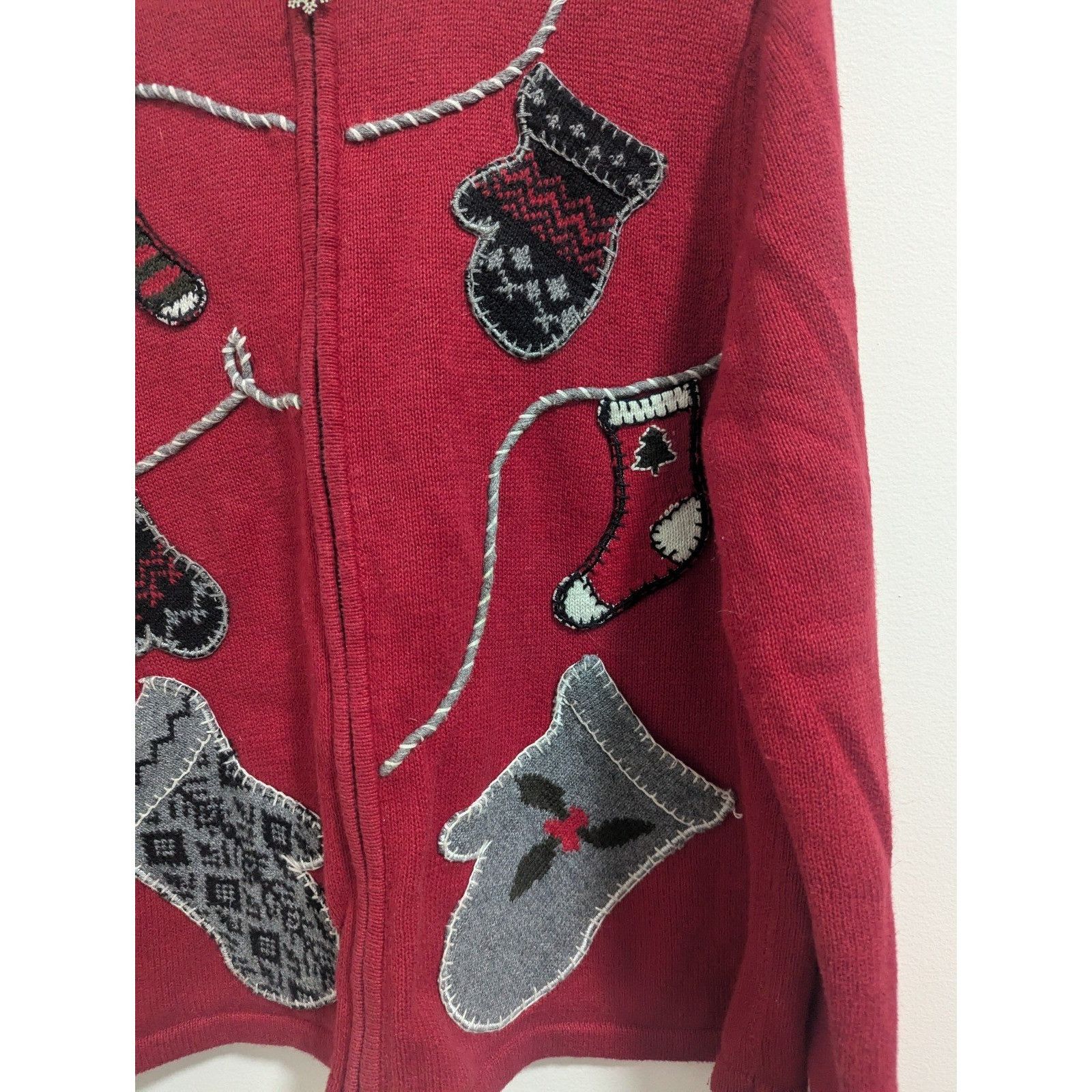 Other B. MOSS Knit Full Zip Sweater Sz L Holiday Christmas Party C Size L / US 10 / IT 46 - 4 Thumbnail