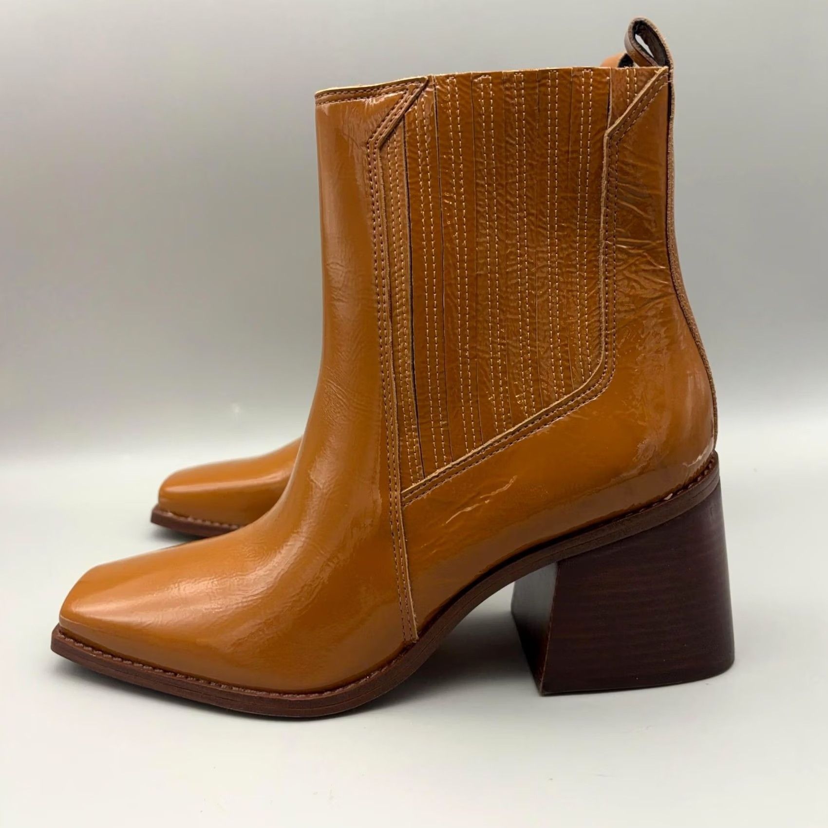 Vince Camuto Vince Camuto Boots Womens 9 Brown VC-SOJETTA Ankle Booties Block Heel Shoes Casual Workwear Square Toe Zip Size US 9 / IT 39 - 4 Thumbnail