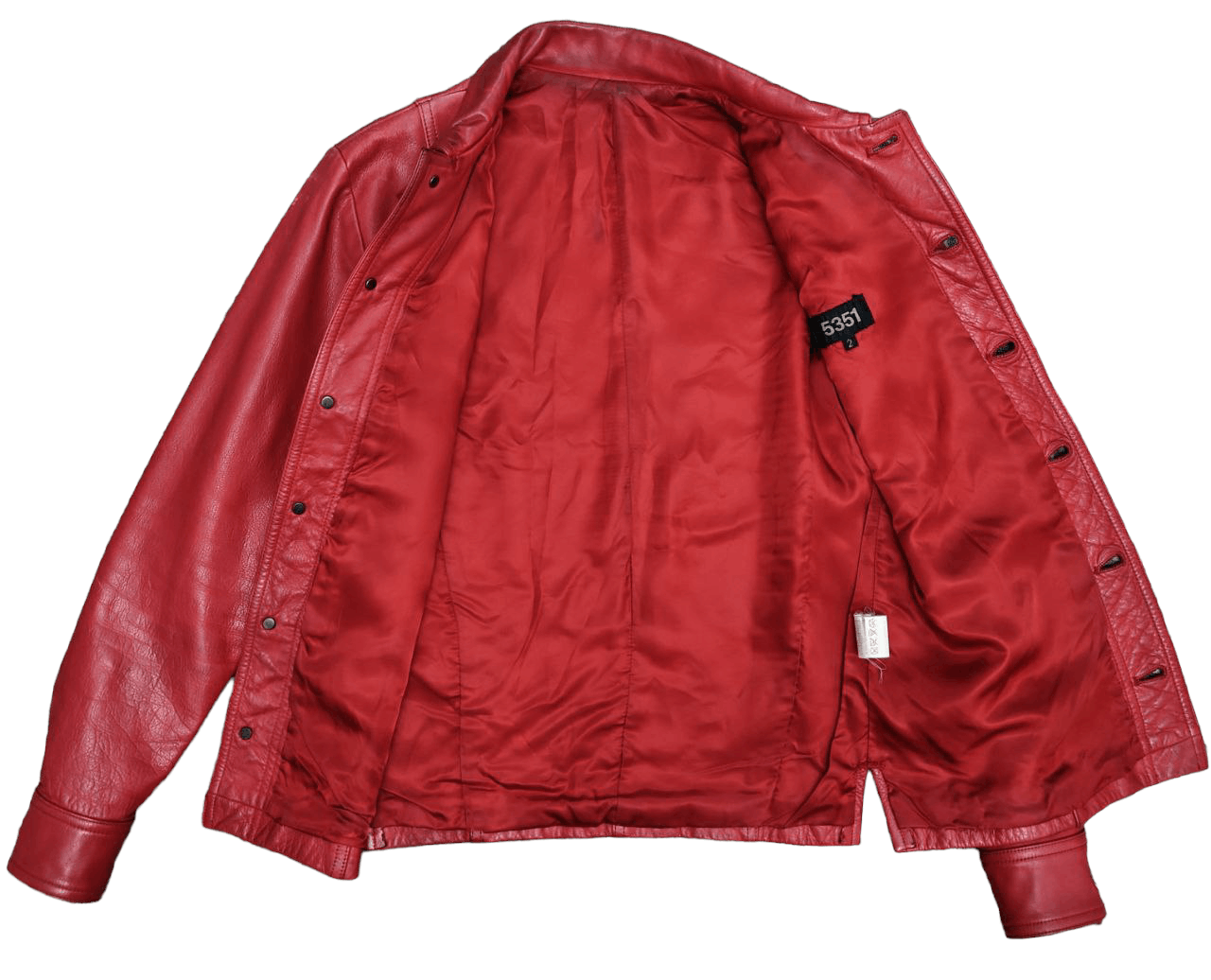 5351 POUR LES HOMMES Rare 5351 Pour Les Hommes Red Leather Jacket Size US S / EU 44-46 / 1 - 2 Thumbnail