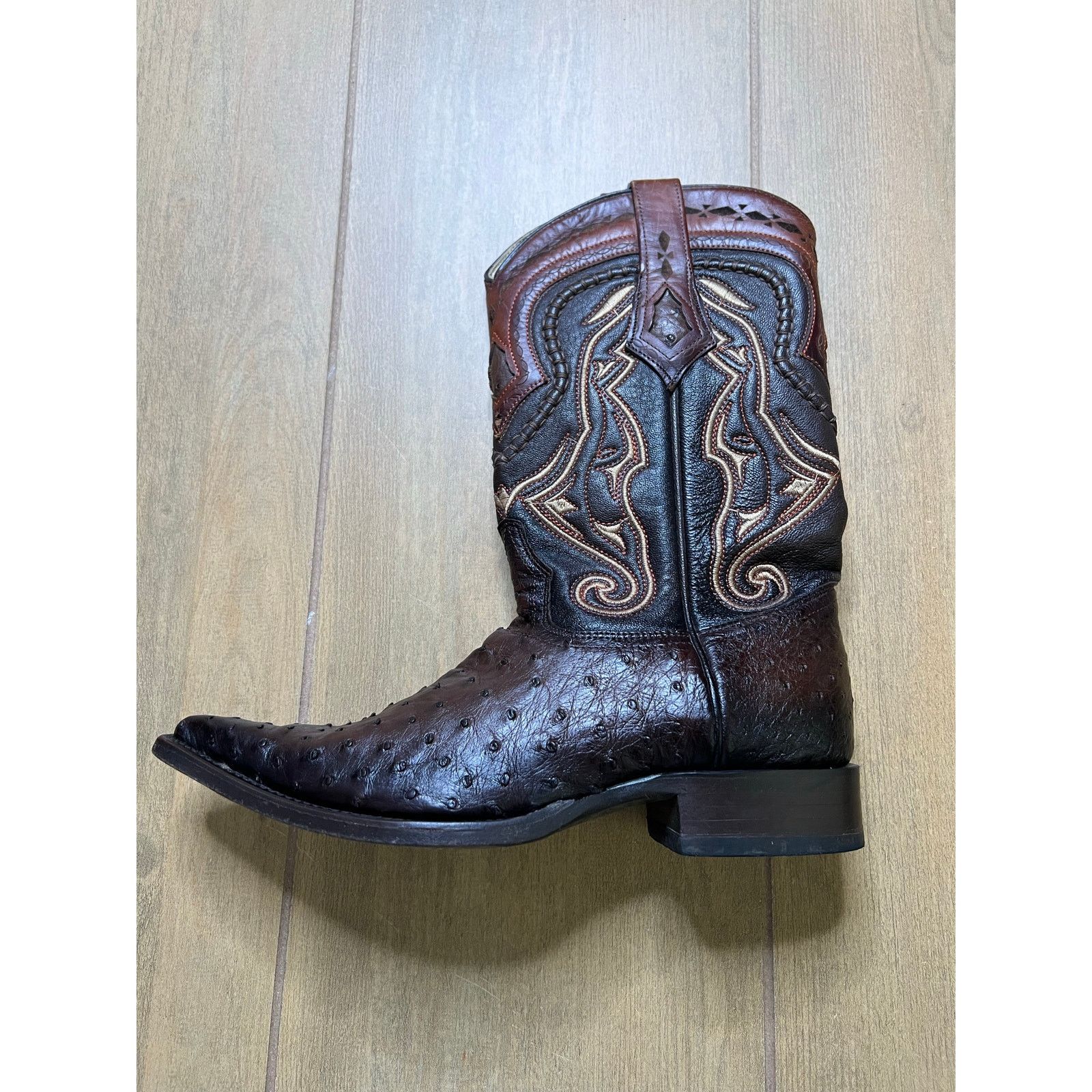 Los Altos Boots Los Altos Quill Ostrich Cowboy Boots Brown Leather Mens 7 EE Size US 7 / EU 40 - 17 Thumbnail