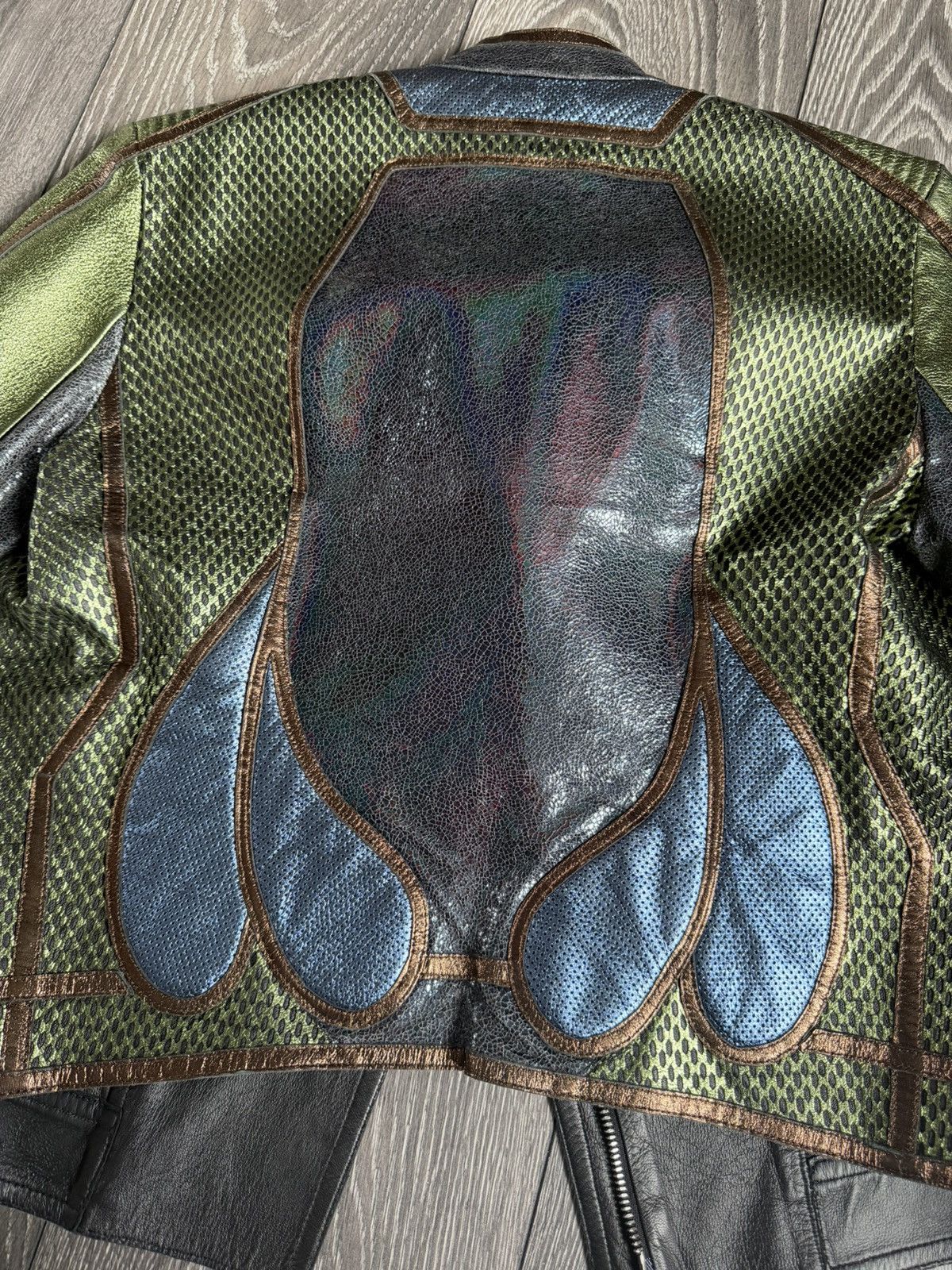 Gucci gucci ss14 multicolour panel leather jacket Size M / US 6-8 / IT 42-44 - 5 Thumbnail