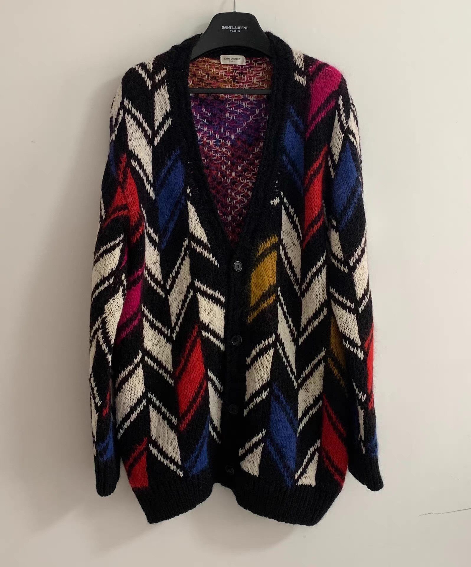 Saint Laurent Paris Multi-Color Patterned Cardigan Size M Size US M / EU 48-50 / 2 - 1 Thumbnail