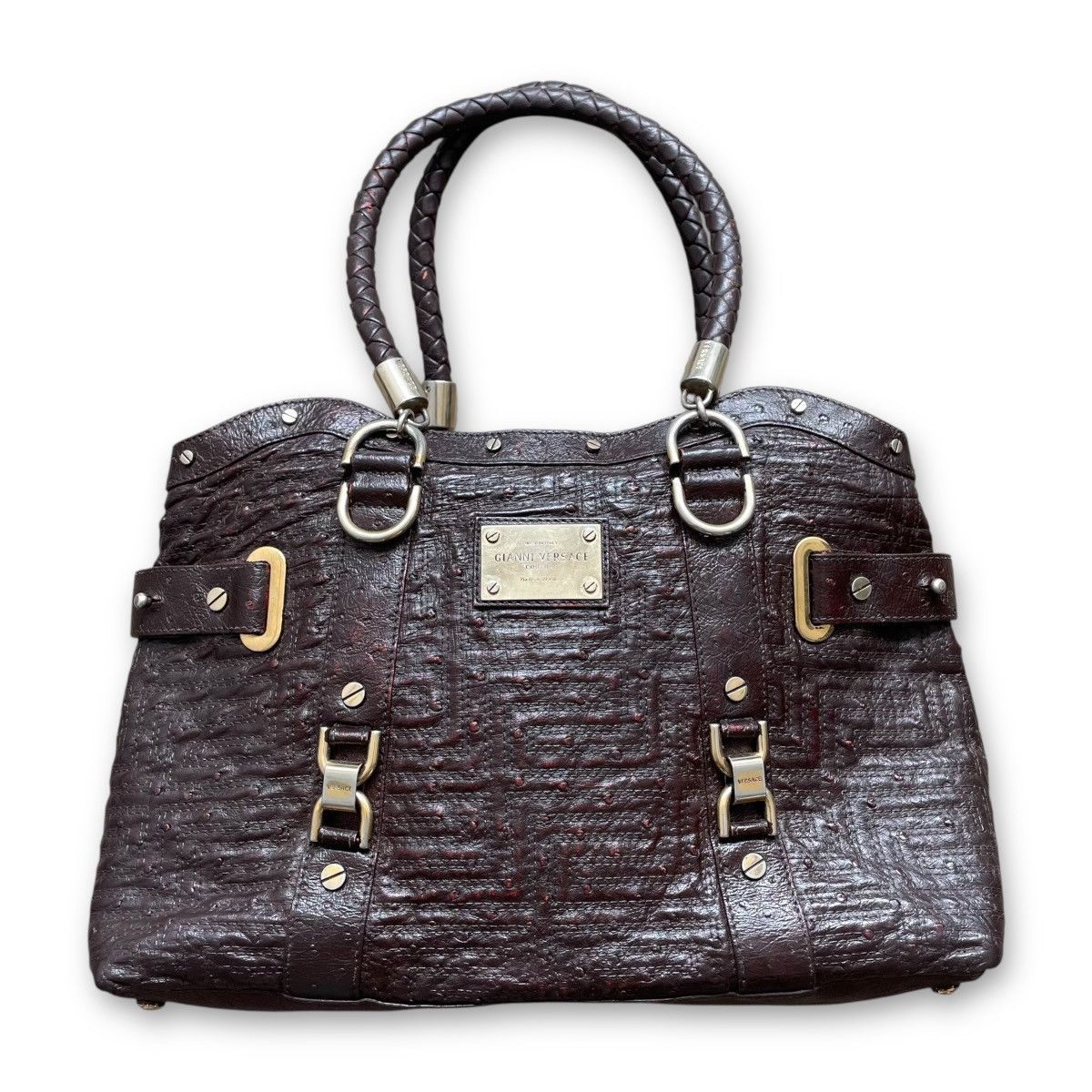 Designer × Versace × Vintage VINTAGE GIANNI VERSACE COUTURE PATENT LEATHER HANDBAG Size ONE SIZE - 1 Thumbnail