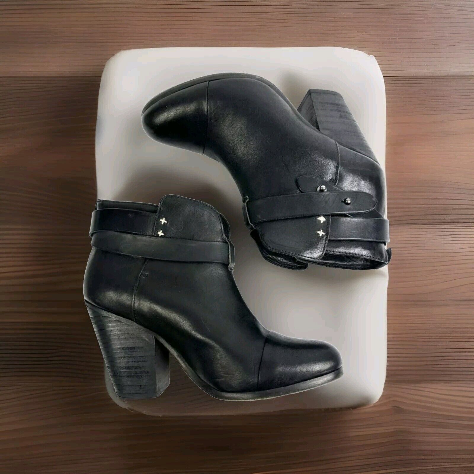 Rag & Bone Rag & Bone Size Harrow Ankle Booties Black Strap,Block Heel Size US 8.5 / IT 38.5 - 4 Thumbnail