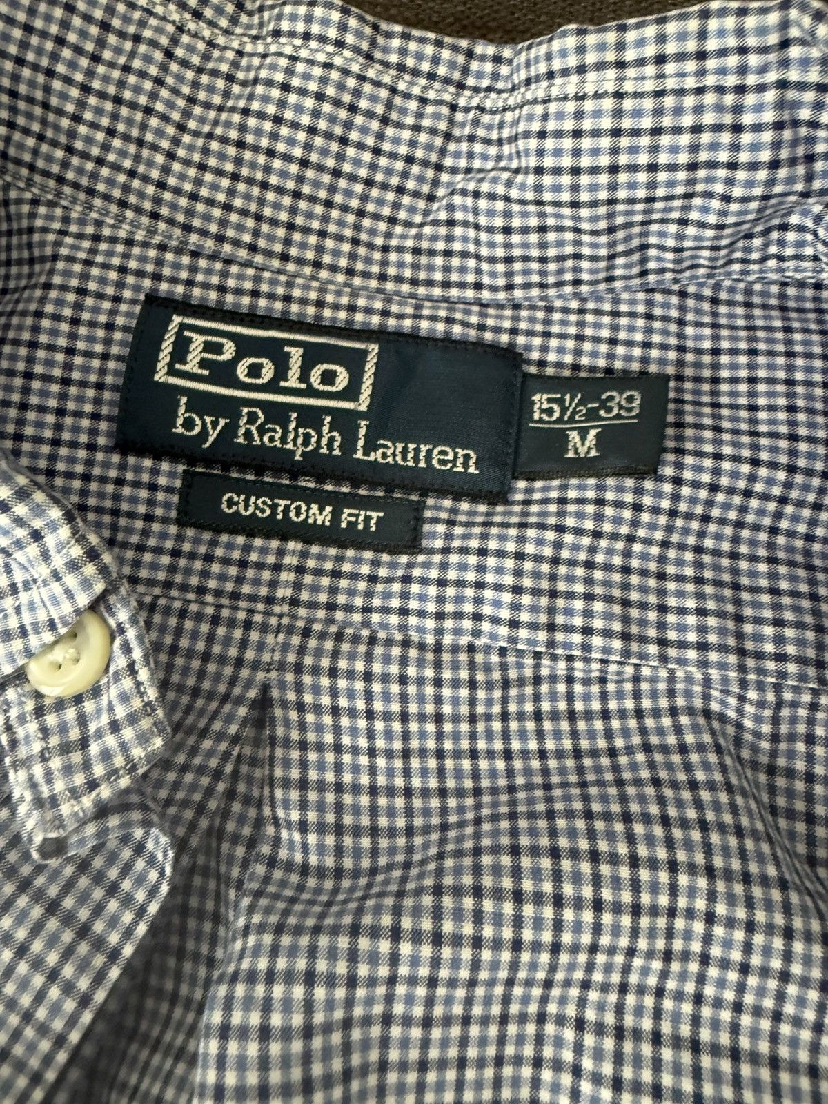 Polo Ralph Lauren Blue and White Checkered Ralph Lauren Button Up Size US M / EU 48-50 / 2 - 2 Thumbnail