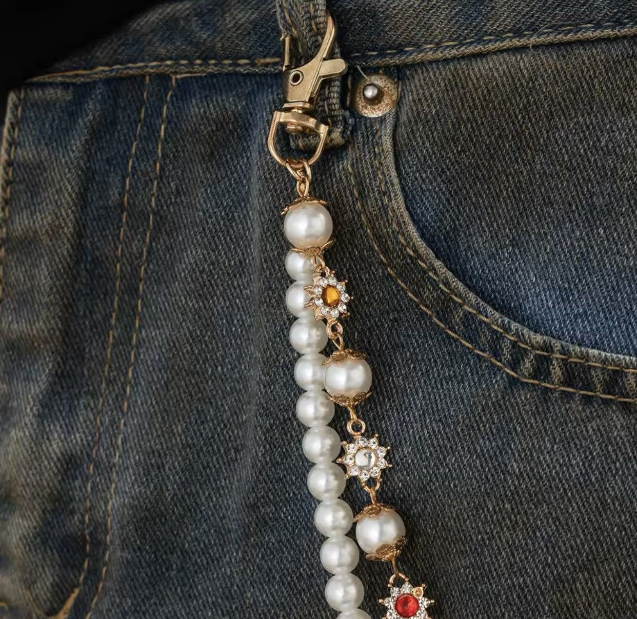 Other Exquisite Imitation Pearl Keychain Wallet Belt Chain Size ONE SIZE - 4 Thumbnail
