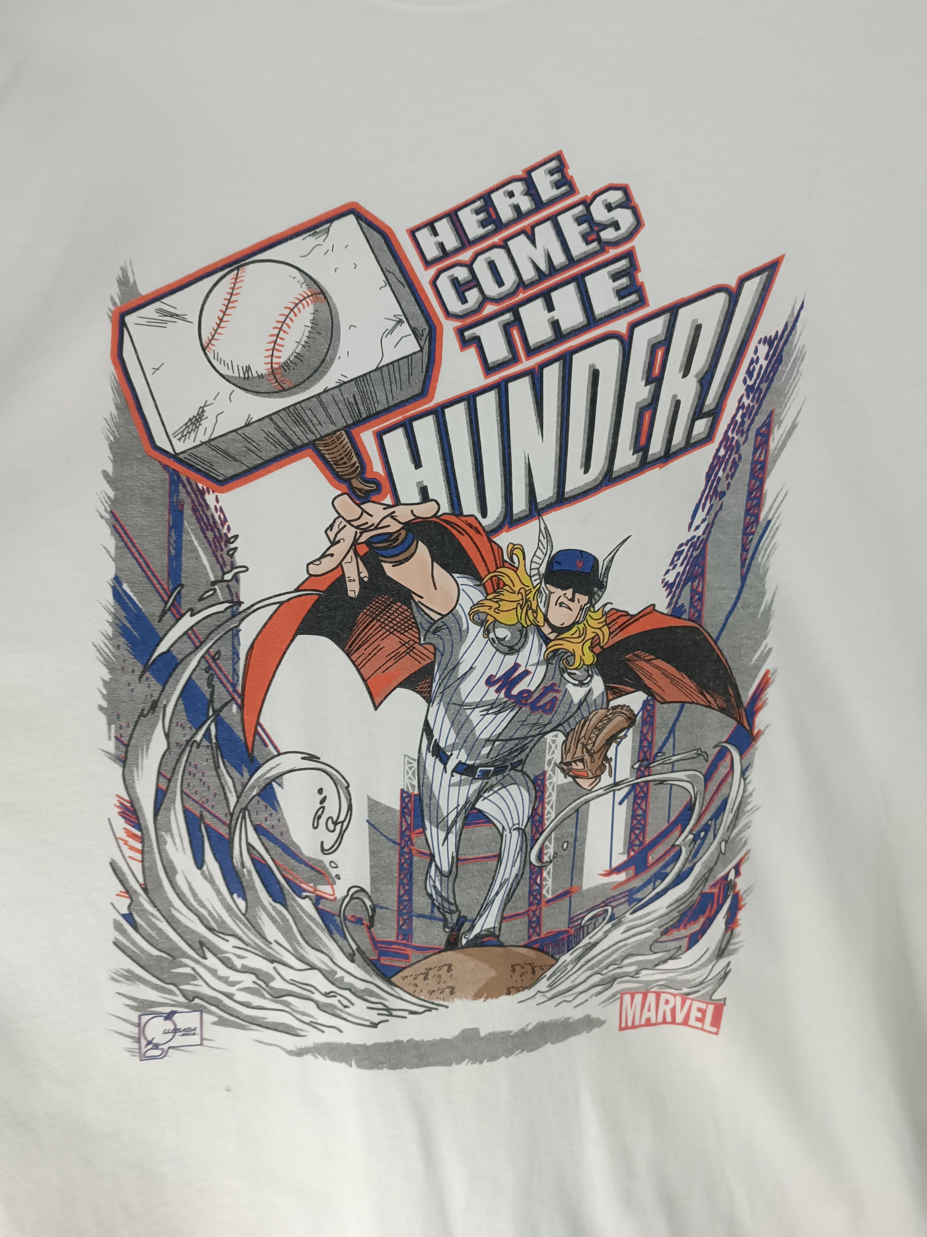 Ford VINTAGE MARVEL X FORD X NEW YORK NETS PROMO TEE thor mlb Size US XL / EU 56 / 4 - 11 Thumbnail