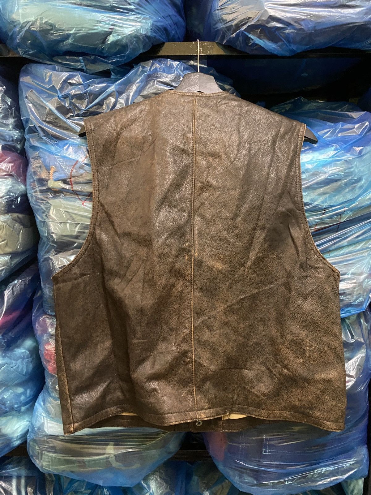 Structure Vintage Structure Leather Vest XL Brown Genuine Leather Size US XL / EU 56 / 4 - 9 Thumbnail