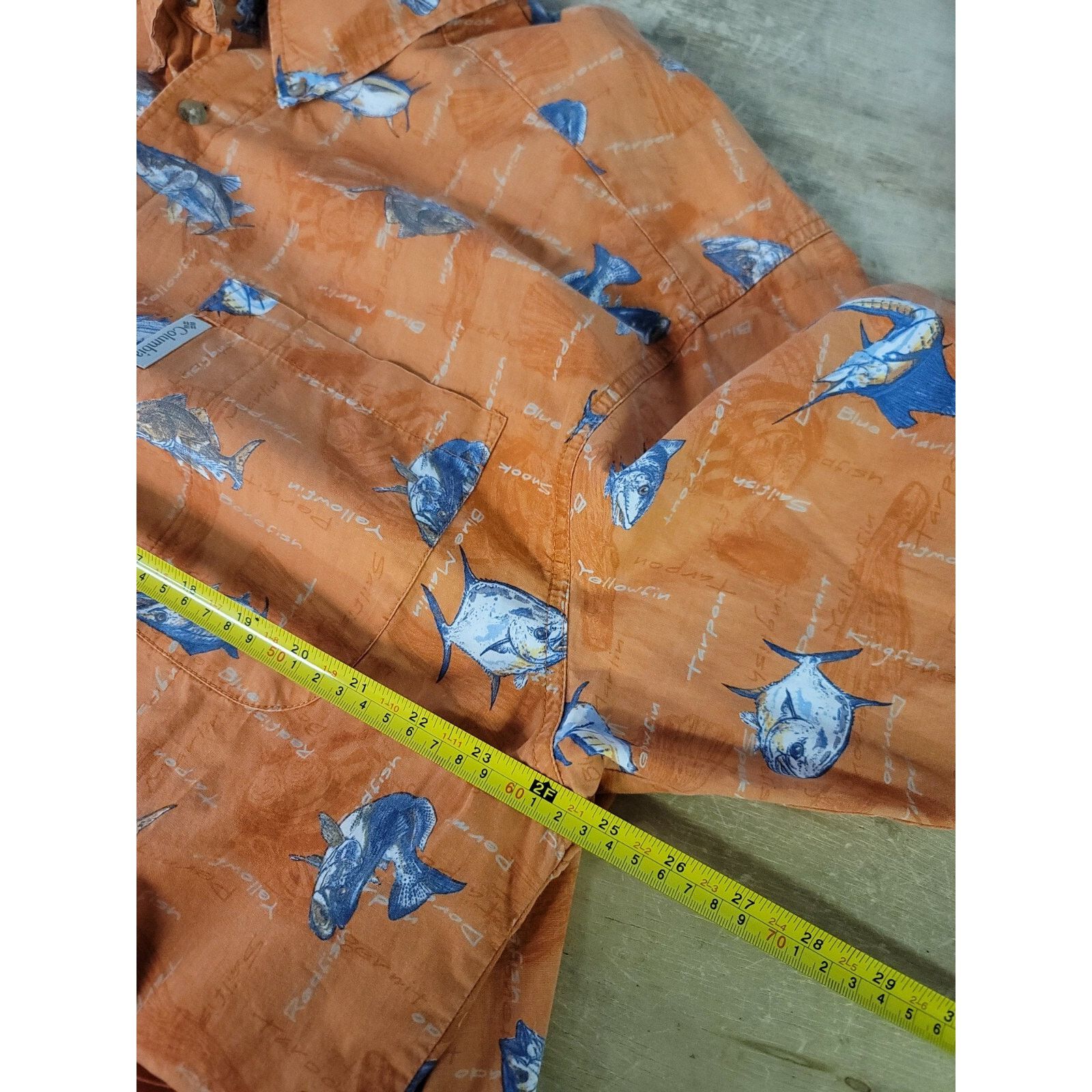 Columbia Columbia Mens XL Button Down Shirt Short Sleeve Ocean Print Size US XL / EU 56 / 4 - 10 Thumbnail