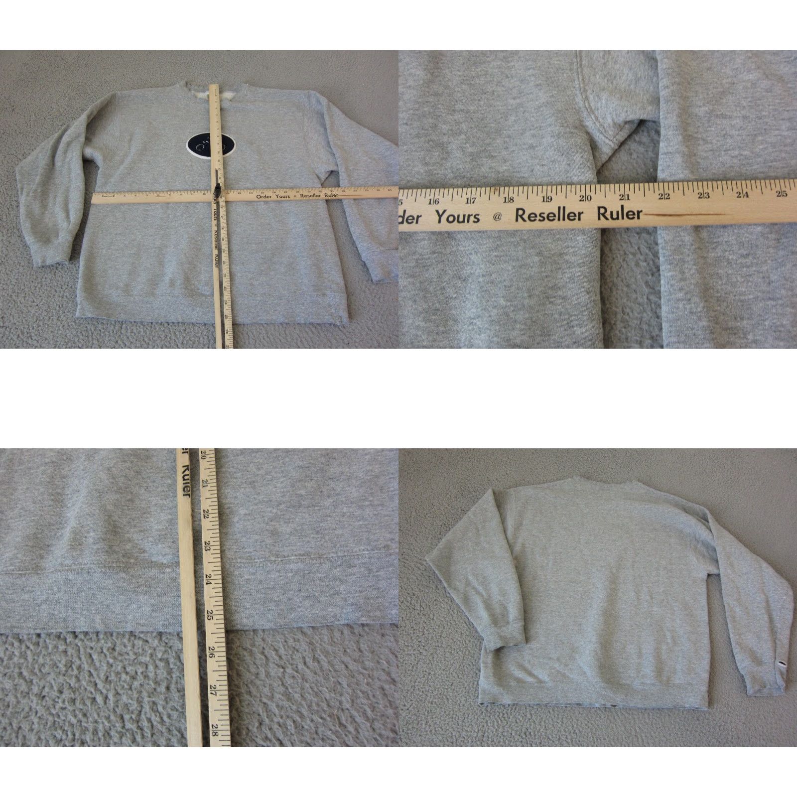 Fruit Of The Loom VINTAGE Fruit of the Loom Sweatshirt Mens L Gray 90s Distress Cycling Patch Crew Neck Pullover Cotton Polyester Fleece Size US L / EU 52-54 / 3 - 8 Thumbnail