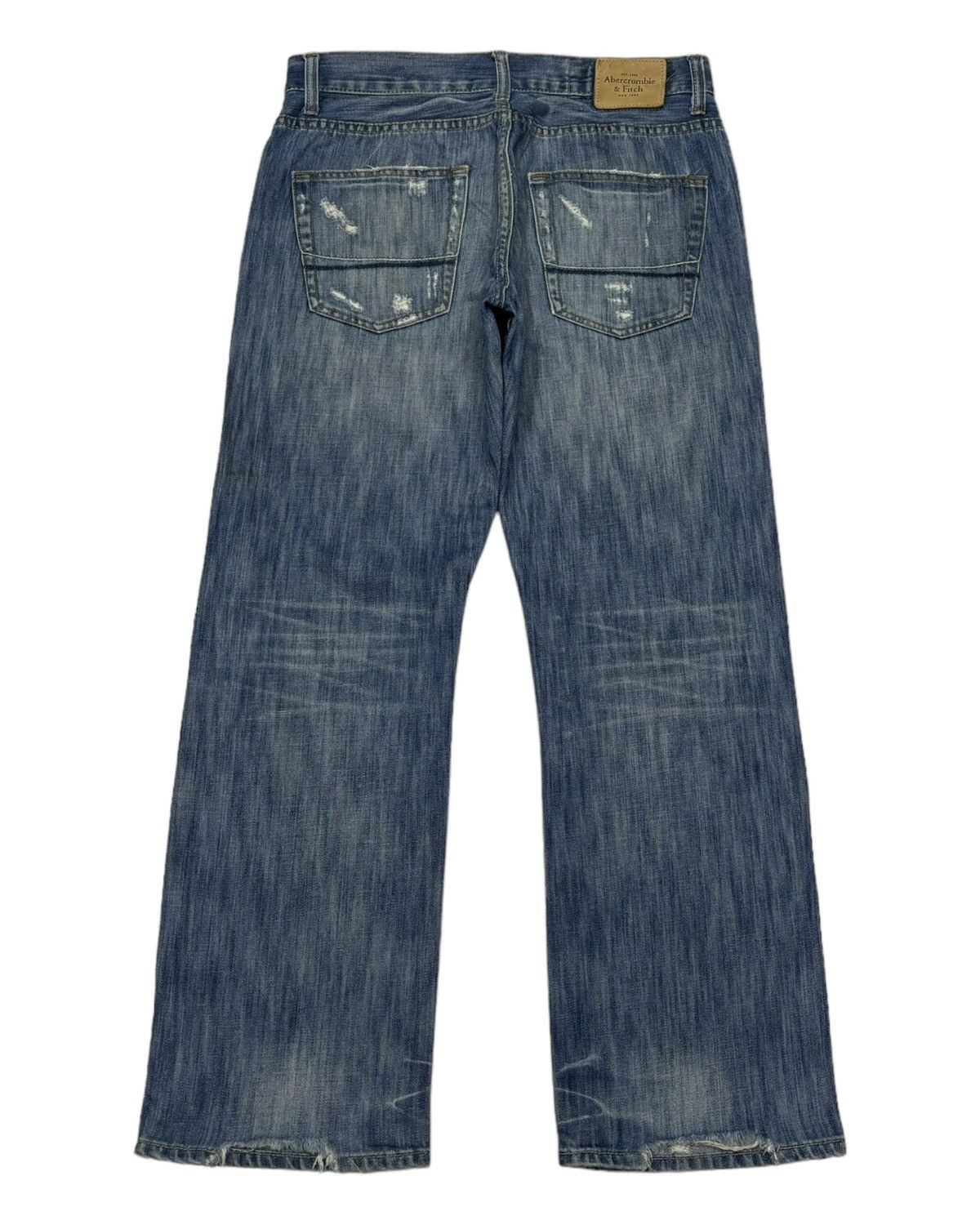 Abercrombie & Fitch ABERCROMBIE & FITCH DISTRESS BAGGY FLARE DENIM JEANS Size US 32 / EU 48 - 6 Thumbnail