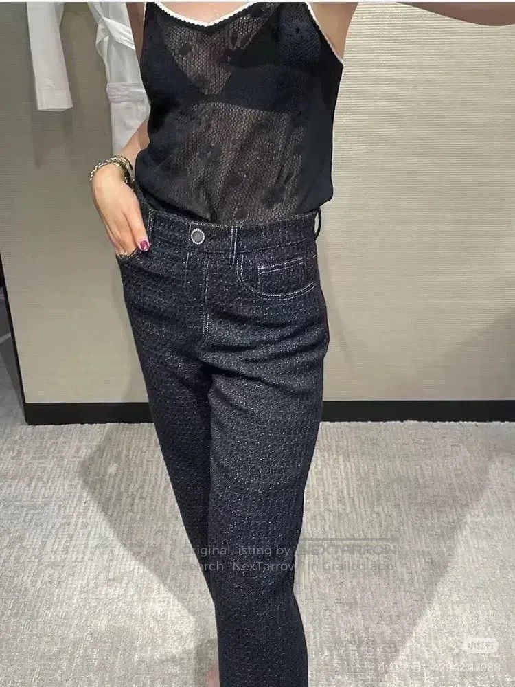 Chanel Chanel 24B black tweed straight trousers Size 25" / US 0 / IT 36 - 9 Thumbnail