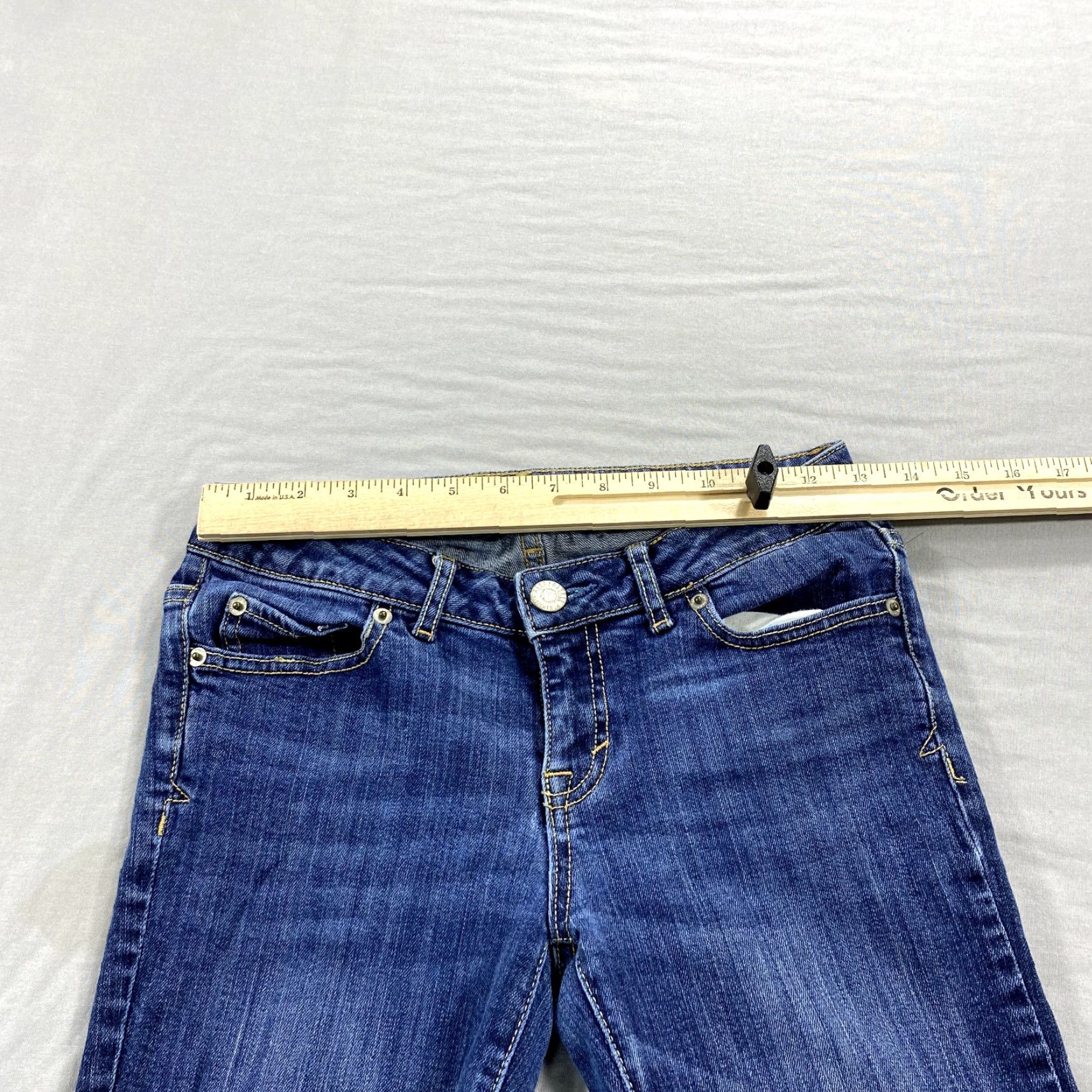 Vintage Aéropostale Jeans Womens 2 Blue Denim Skinny Low Rise Stretch 26x29 Size 26" / US 2 / IT 38 - 6 Thumbnail