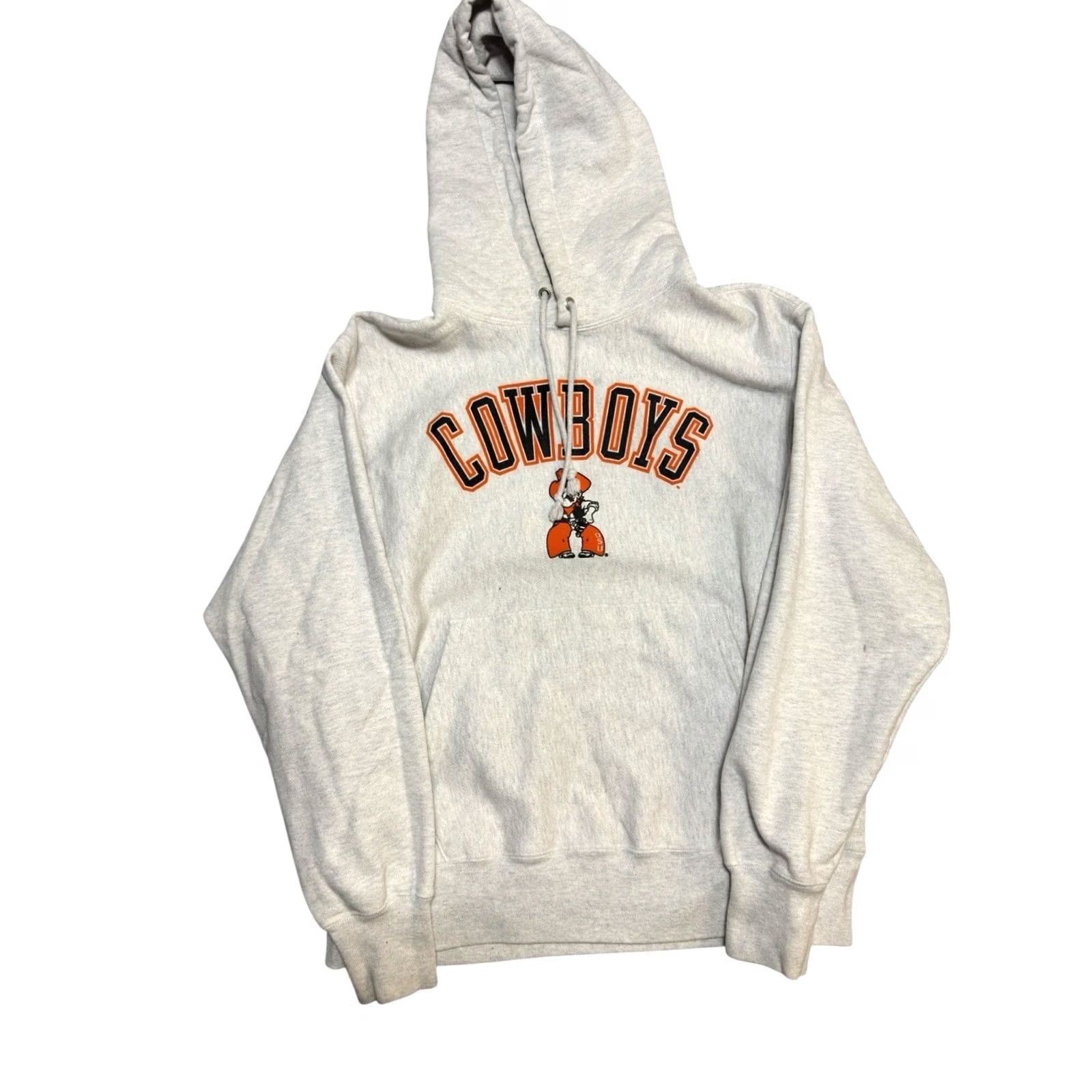 Champion VINTAGE Champion Reverse Weave Hoodie Men M Gray USA 90s OSU Oklahoma State Logo Cowboy Pullover Size US M / EU 48-50 / 2 - 2 Thumbnail