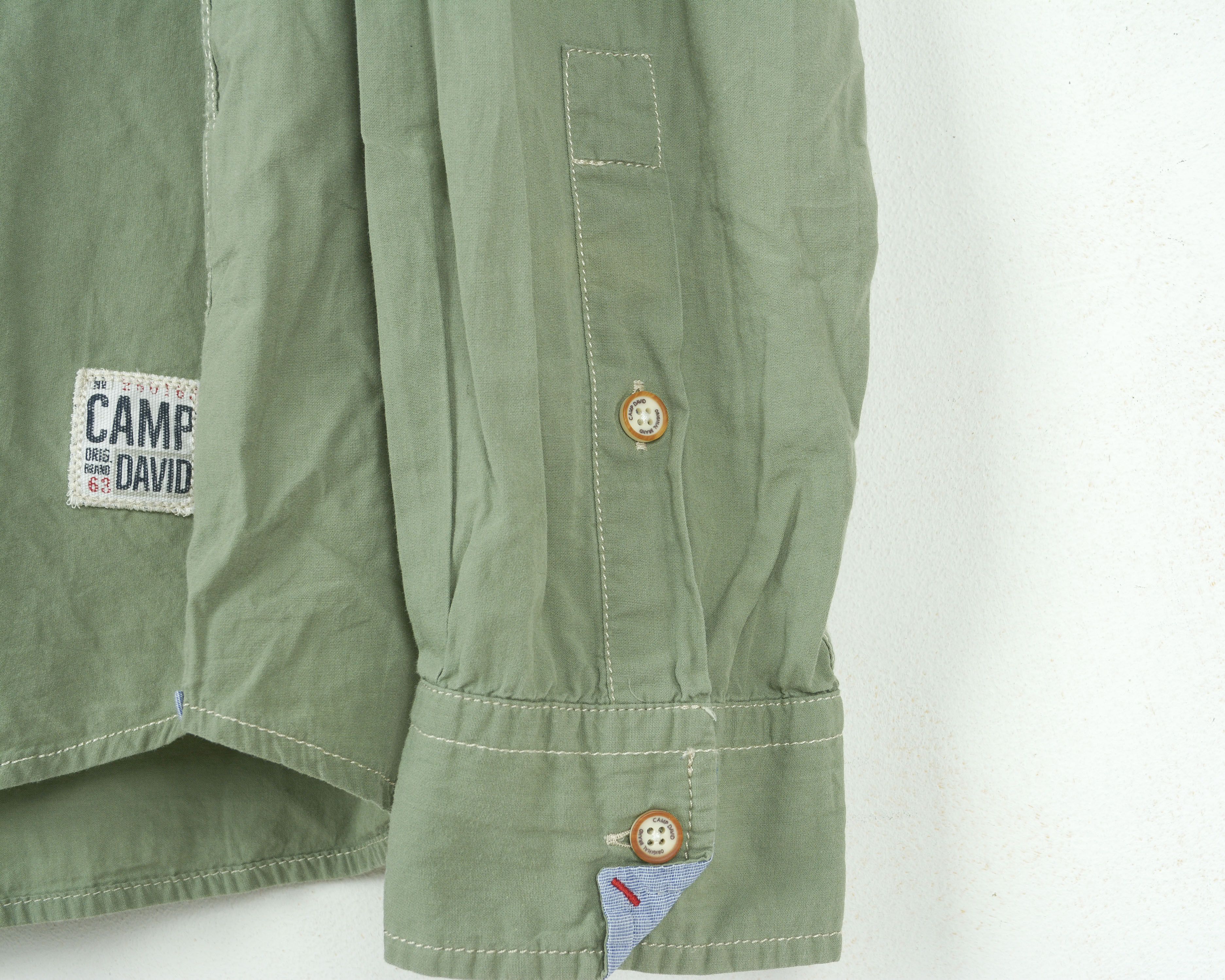 Camp David Shirt M Long Sleeve Regular Button up Mint Green Cotton Size US M / EU 48-50 / 2 - 4 Thumbnail