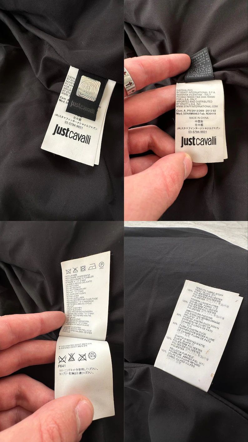 Roberto Cavalli Just Cavalli Asymmetric Down Puffer Jacket Golden Logo S Size S / US 4 / IT 40 - 10 Thumbnail
