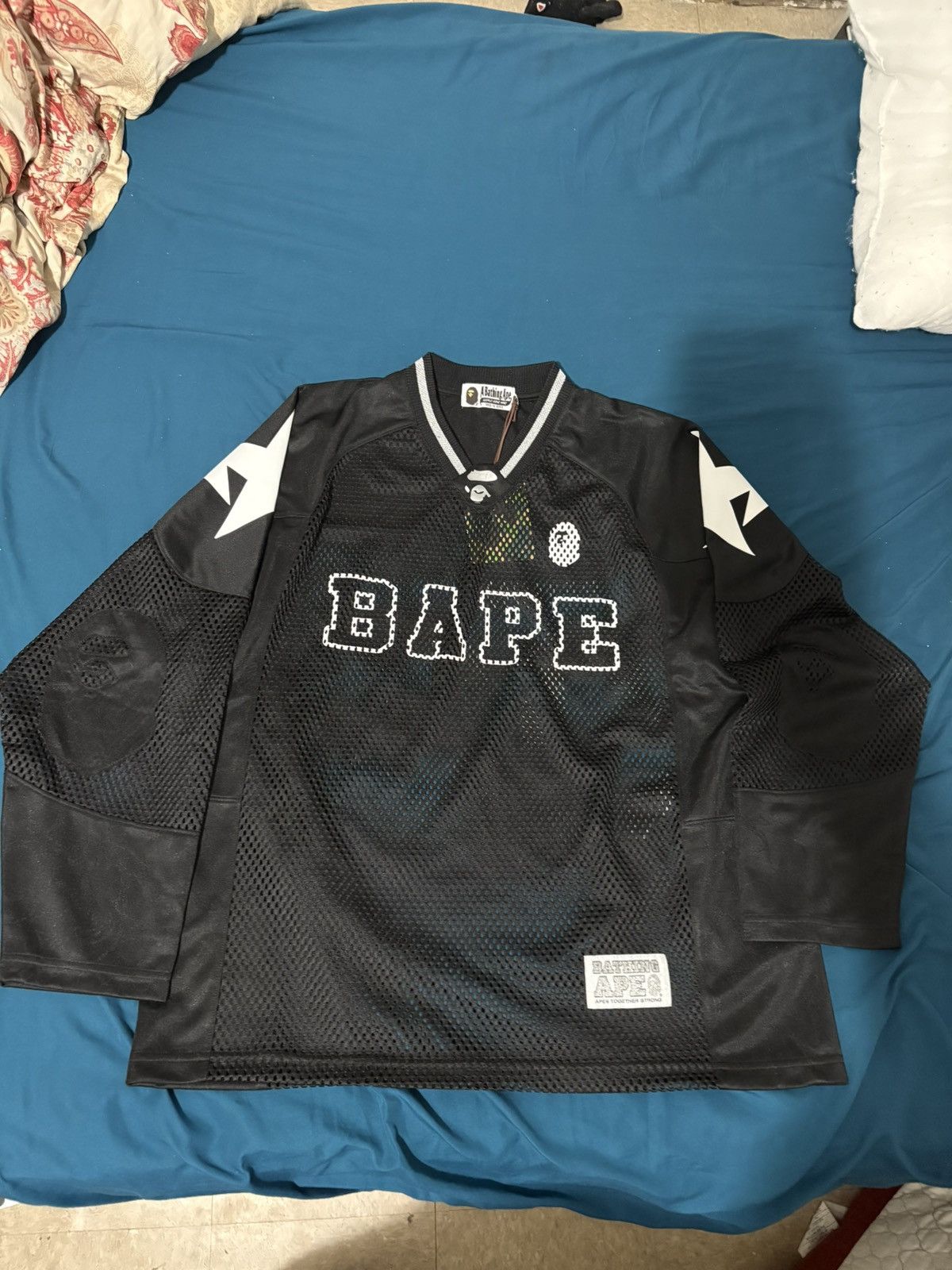 Bape BAPE Line Camo Multilogo Relaxed Fit Football Jersey 'Black' Size US S / EU 44-46 / 1 - 1 Thumbnail