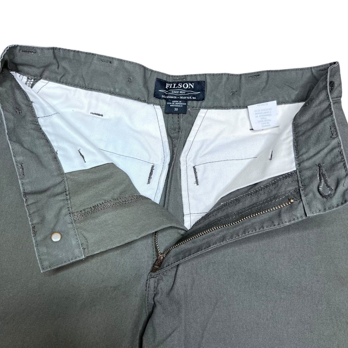 Filson × Vintage Filson CC Seattle USA Grey Green Dry Shelter Cloth Pants Size US 28 / EU 44 - 3 Thumbnail