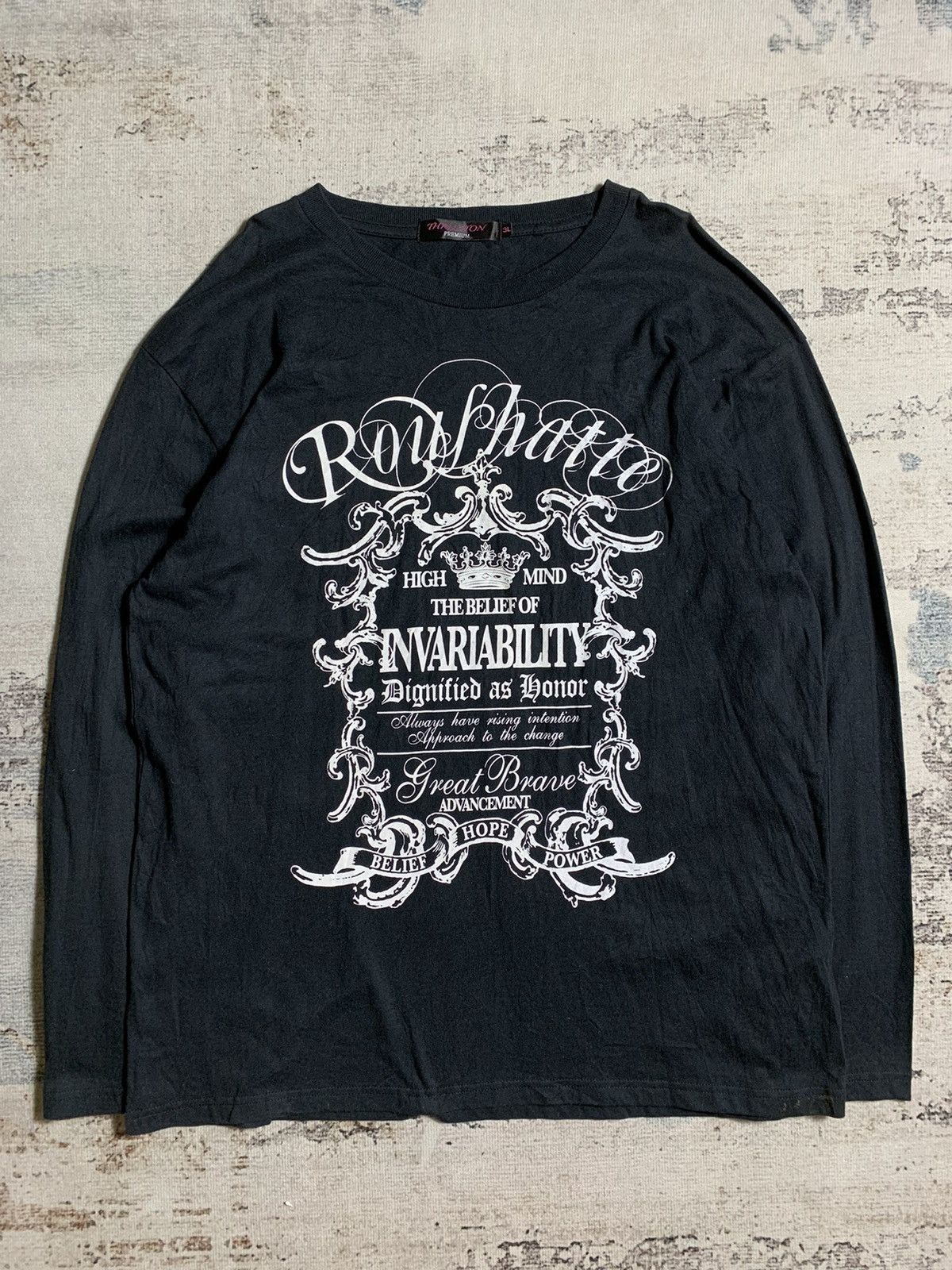 image of 14Th Addiction x If Six Was Nine Japan-Thruxton Tribal Poem Longsleeve in Black, Men's (Size XL)