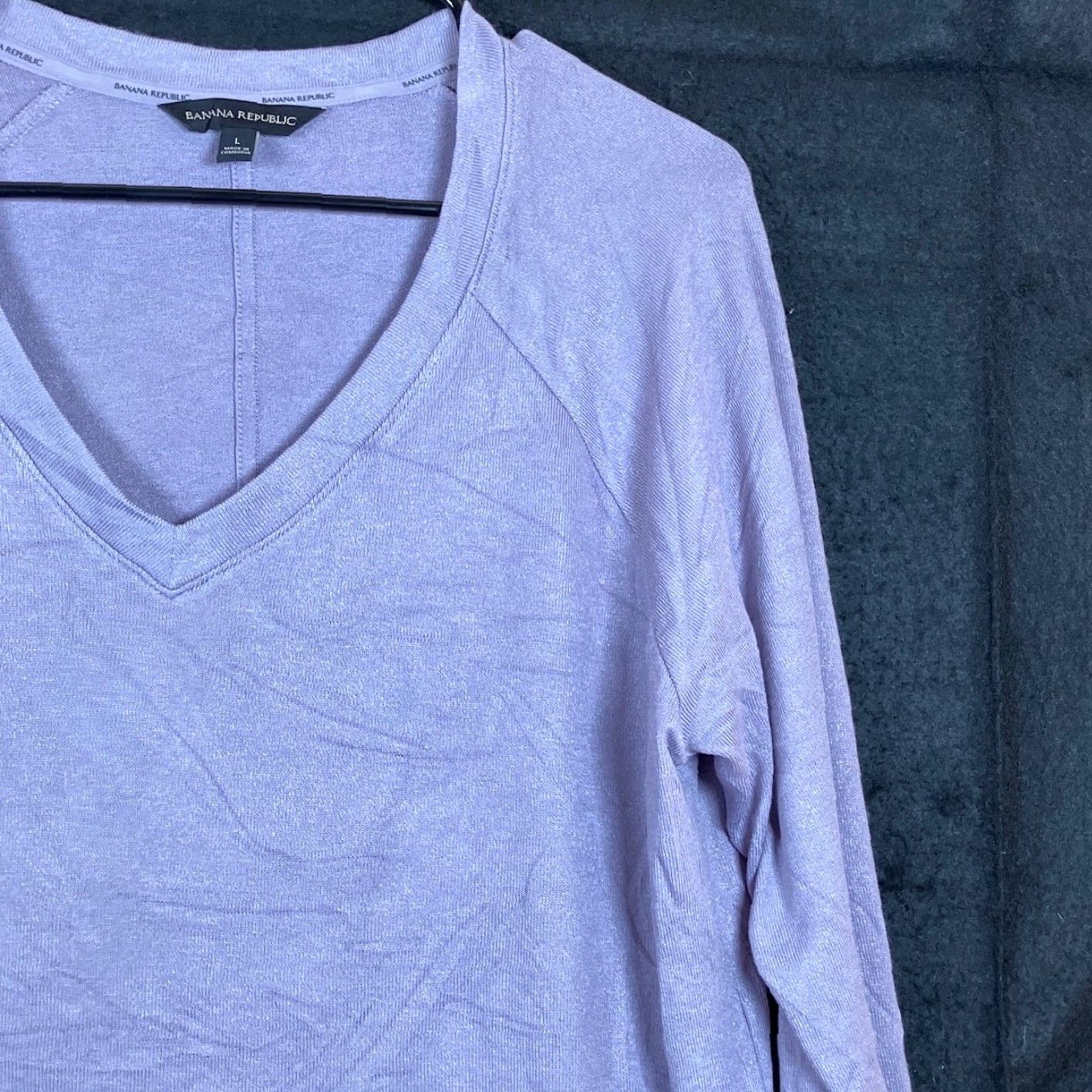 Banana Republic Banana Republic Womens Sweater Violet V Neck Long Sleeve Tunic Stretch Large Size L / US 10 / IT 46 - 5 Thumbnail