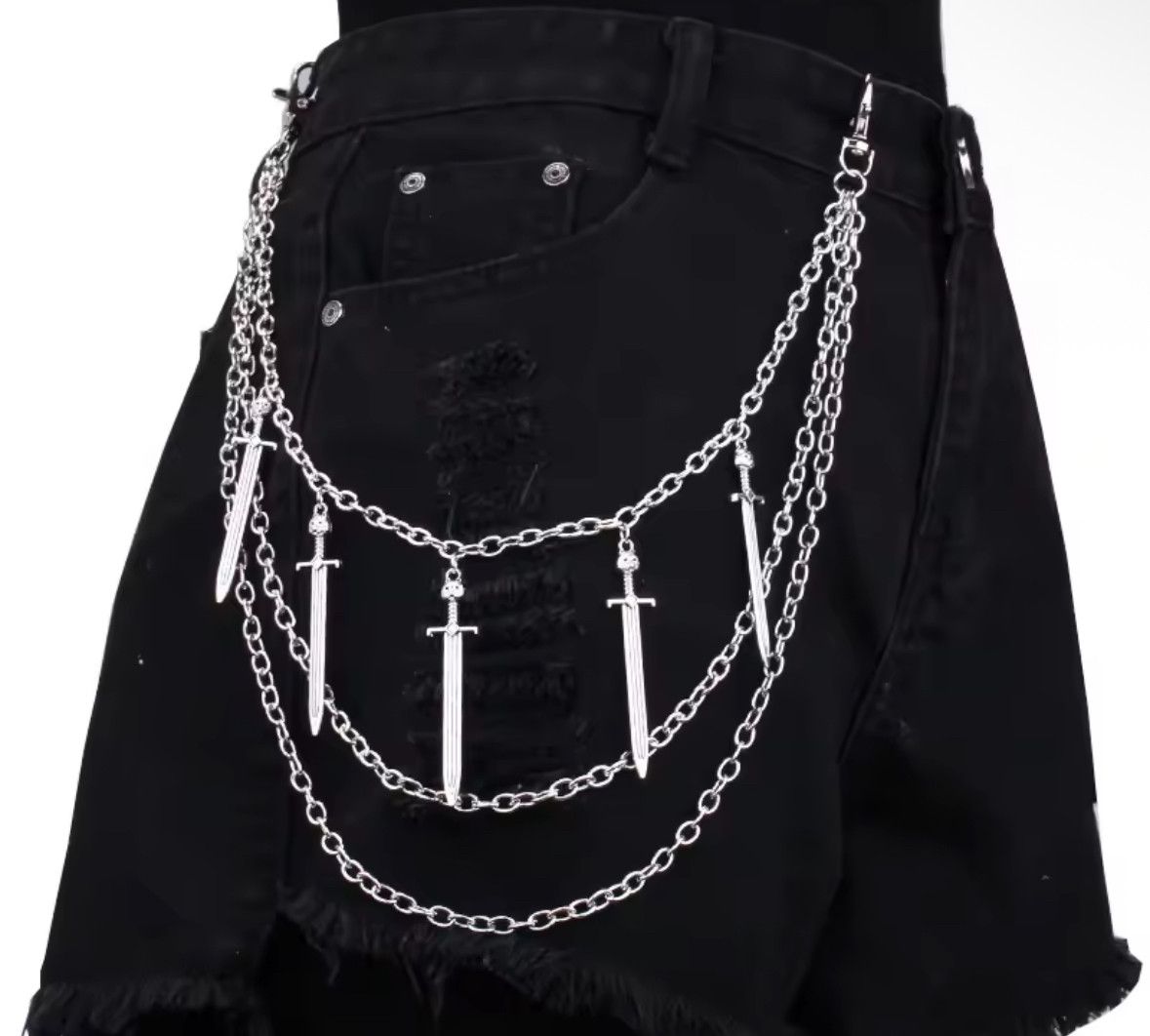 Other Punk Metal Pants Chain Wallet Belt Chain Long Sword Pendant Size ONE SIZE - 1 Thumbnail