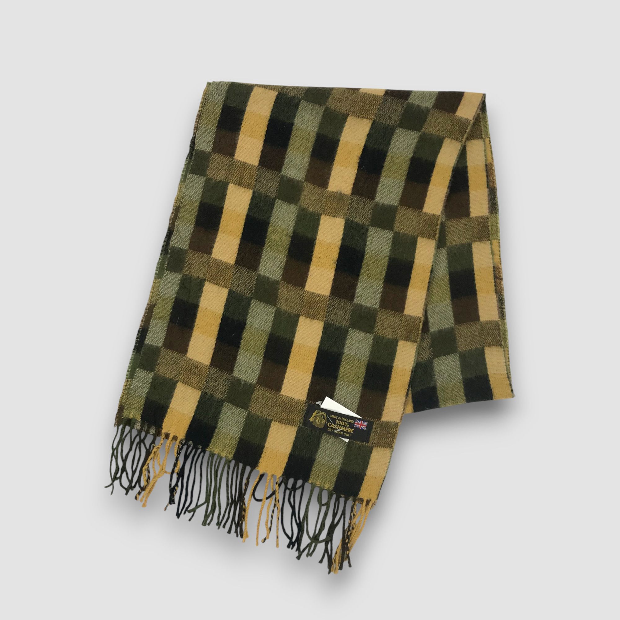 Japanese Brand VIntage Patchwork Patern Scarf Wool Cashmere Scarves Size ONE SIZE - 3 Thumbnail