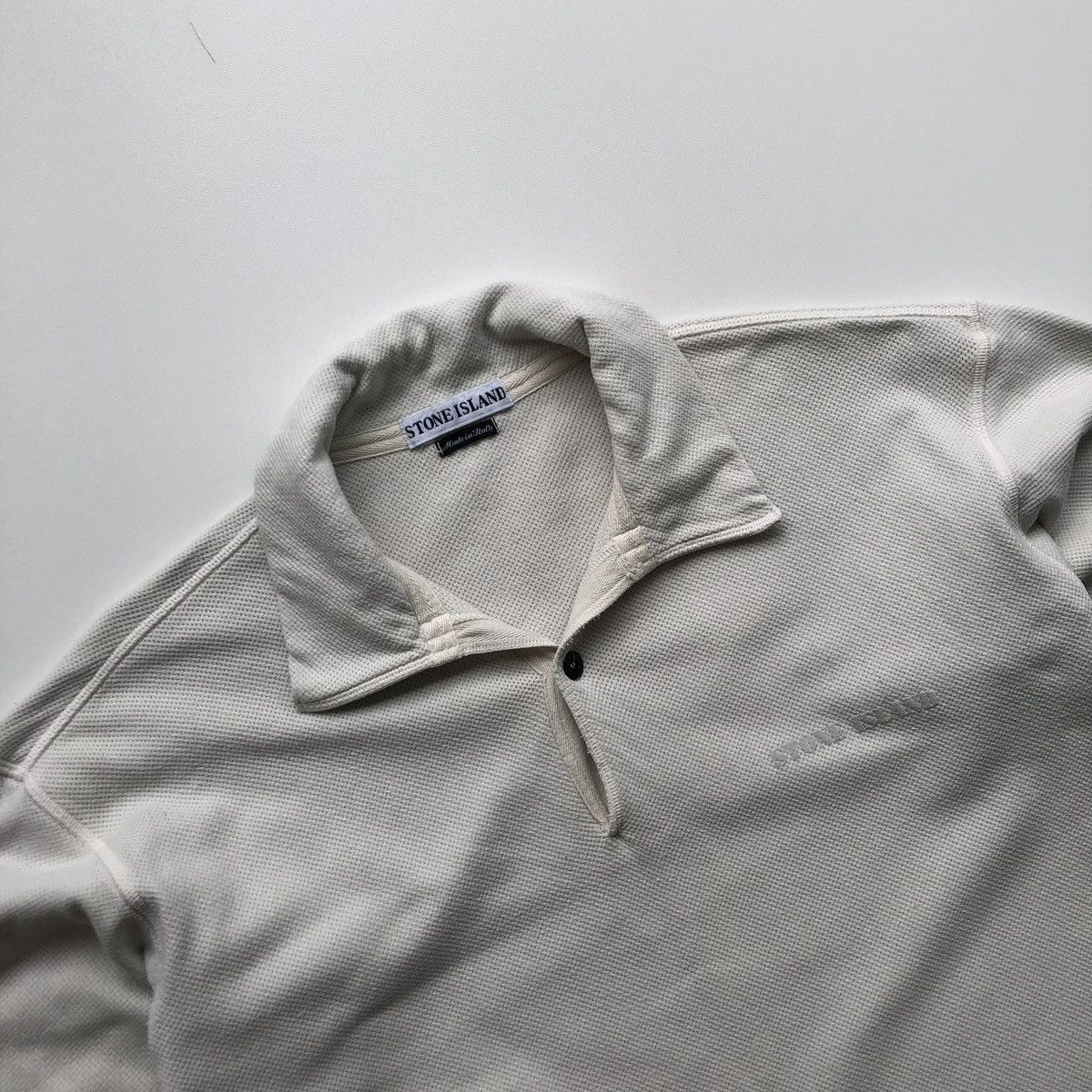 Stone Island Stone Island SS98 Vintage Logo Half Sweater White Archive Size US L / EU 52-54 / 3 - 2 Thumbnail