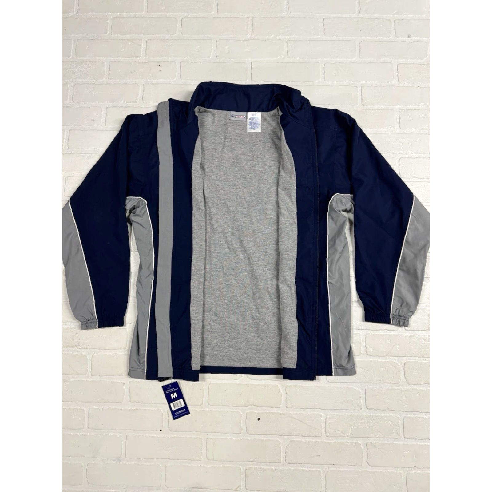 Reebok VINTAGE Reebok Windbreaker Jacket Mens M Navy Gray Lined NWT Y2K Size US M / EU 48-50 / 2 - 4 Thumbnail