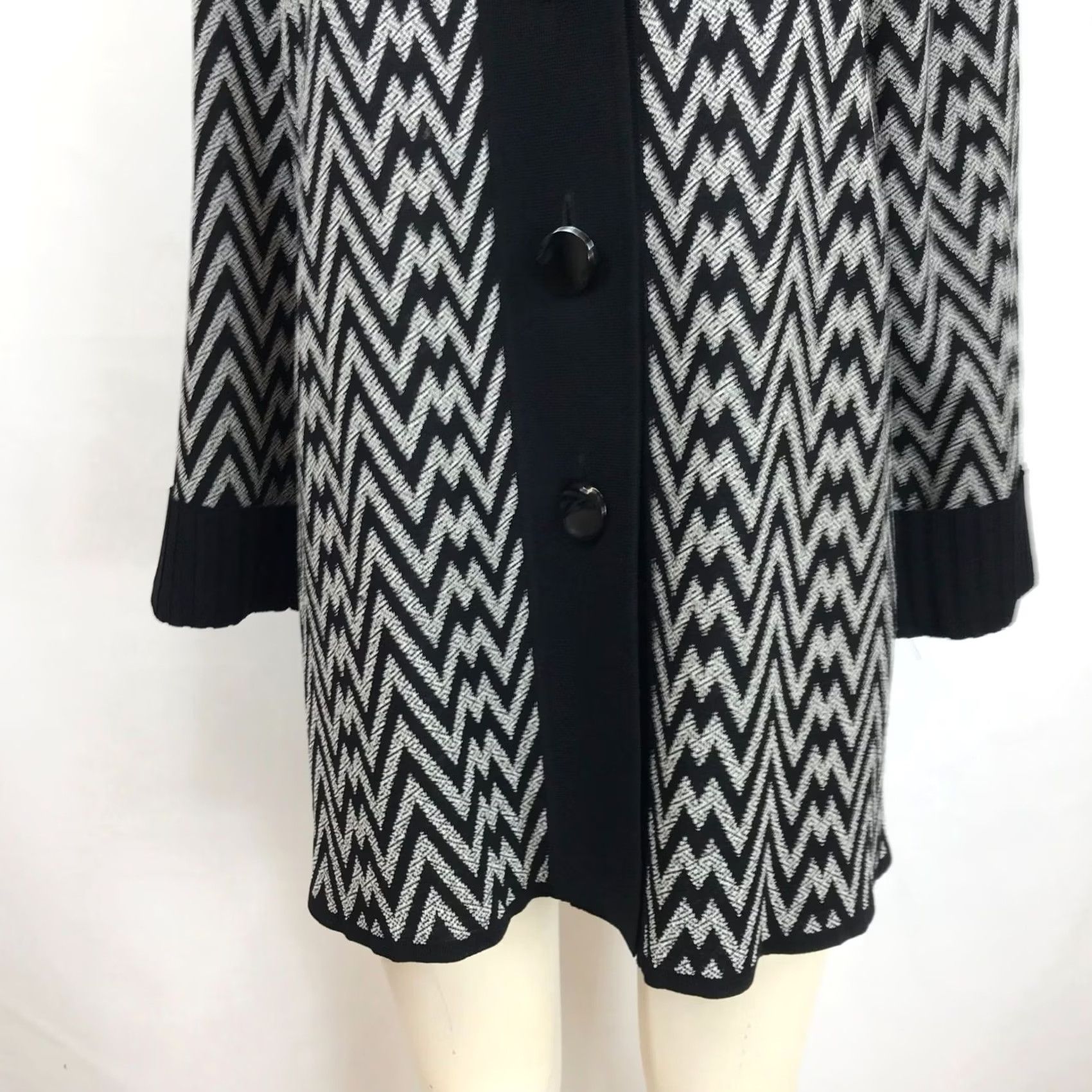 Vintage MISOOK WOMEN'S 2XL BLACK COLLARED BUTTON UP DUSTER CARDIGAN Cardigan Sweat er? Size XXL / US 16-18 / IT 52-54 - 3 Thumbnail