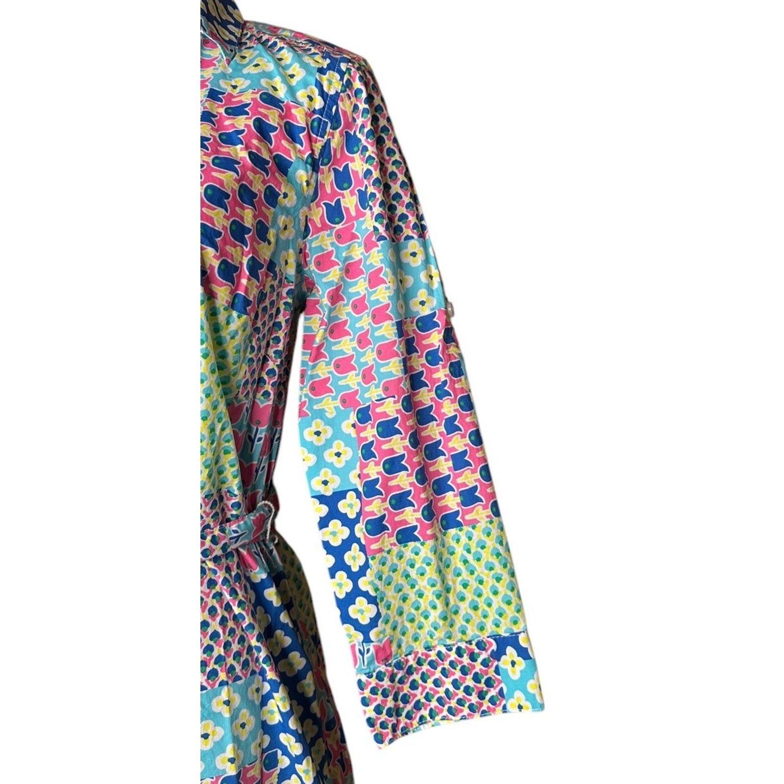 Other Talbots Island Patchwork Floral Print Belted Shirt Dress 4 Size S / US 4 / IT 40 - 6 Thumbnail