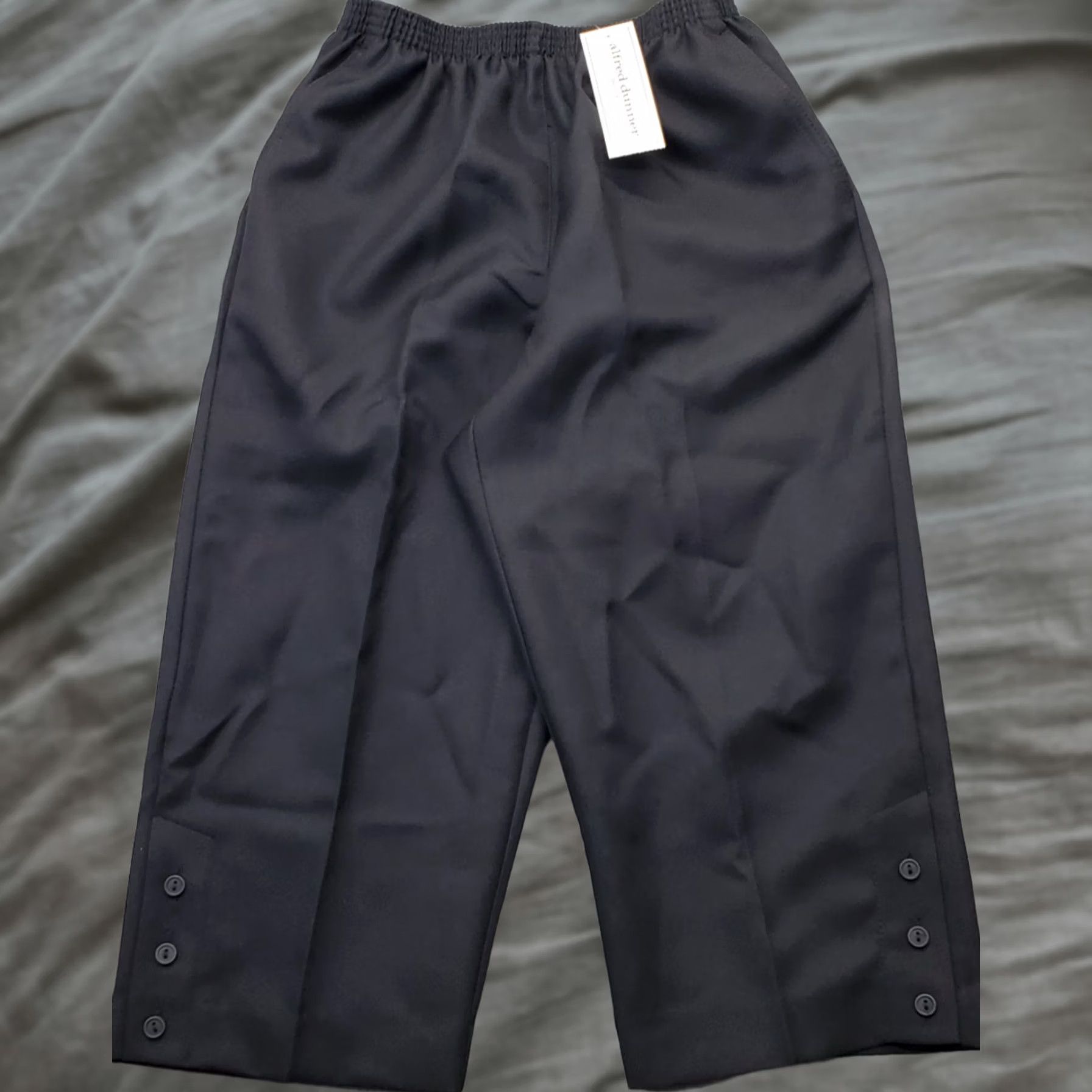 Vintage Alfred Dunner Pants Womens 10P Black Comfort Elastic Waist Ankle Button Pull Size 32" / US 10 / IT 46 - 1 Thumbnail