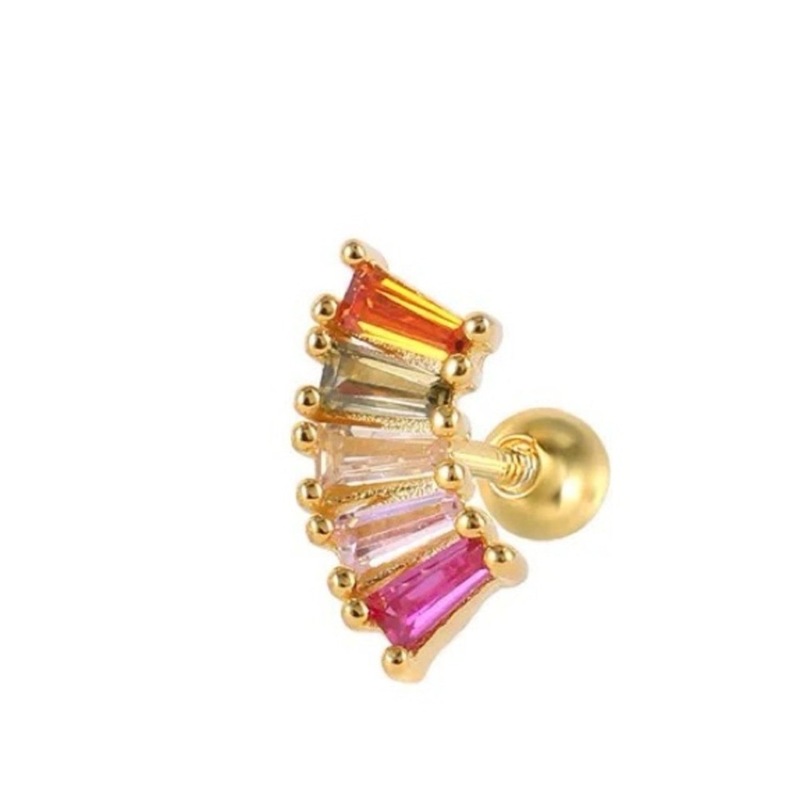 Other Rainbow Crystal Ball back Nap Earring - gold plated - $79 Size ONE SIZE - 1 Thumbnail