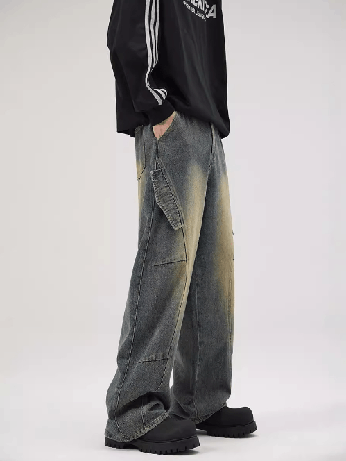 Japanese Brand × Jean Baggy vintage distressed men's loose straight cargo jeans Size US 34 / EU 50 - 3 Thumbnail