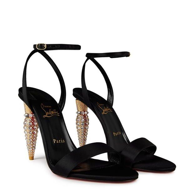Christian Louboutin Lipstrass Queen 100mm Satin Sandals Size US 9 / IT 39 - 4 Thumbnail