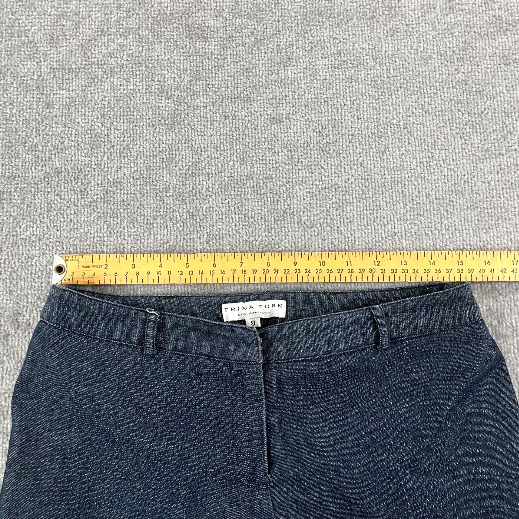 Trina Turk TRINA TURK Pants Size 8 x 30" Ankle Straight Pleated Blue Slit Leg Summer Womens Size 30" / US 8 / IT 44 - 3 Thumbnail