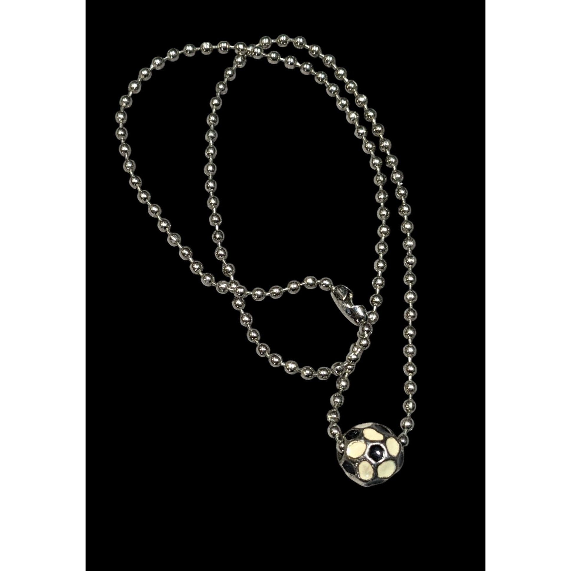 Other Sporty Soccer Ball Pendant Necklace With Enamel Accents Size ONE SIZE - 1 Thumbnail