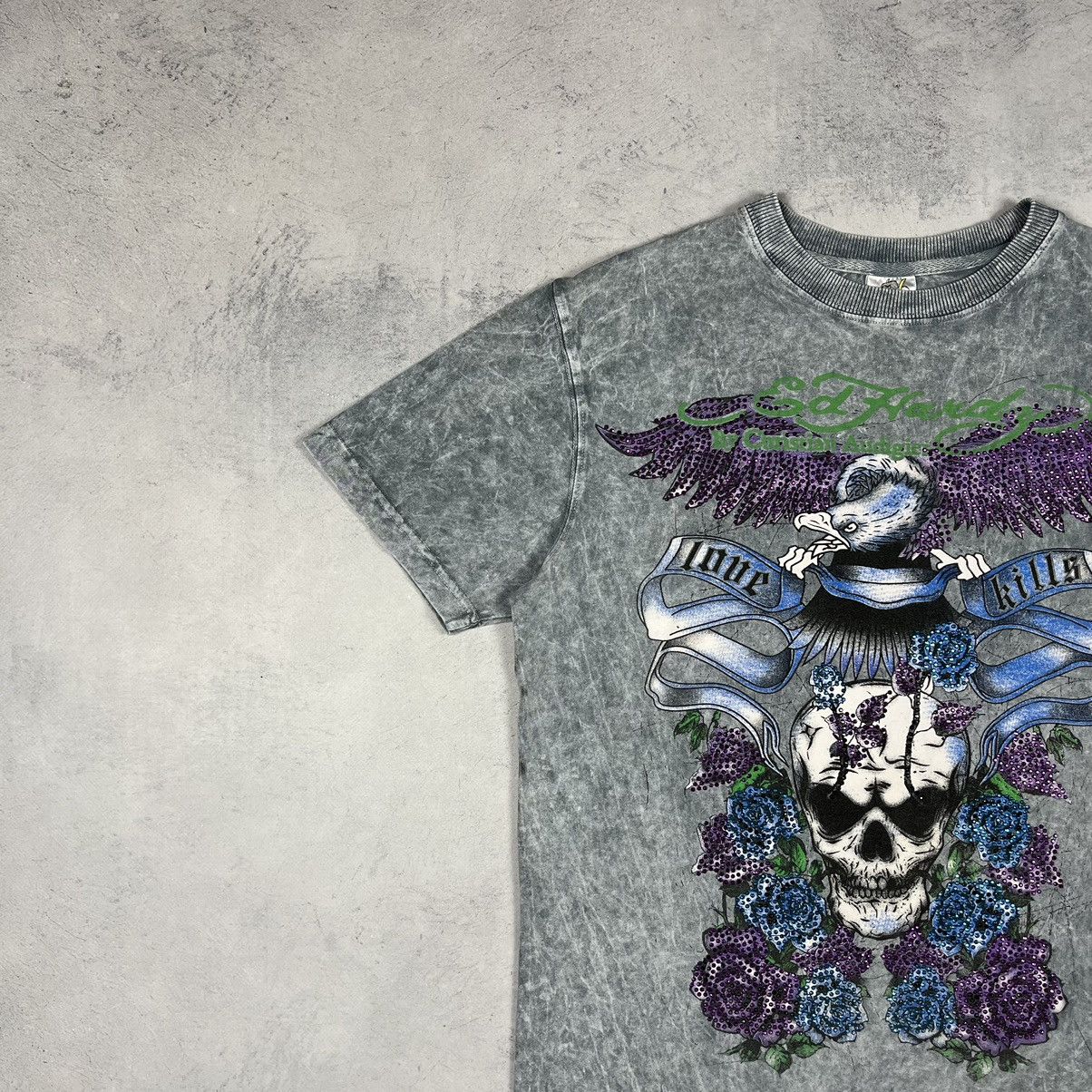 Ed Hardy Vintage Ed Hardy Y2K skulls tie-dye T shirt 00’s Size US M / EU 48-50 / 2 - 6 Thumbnail