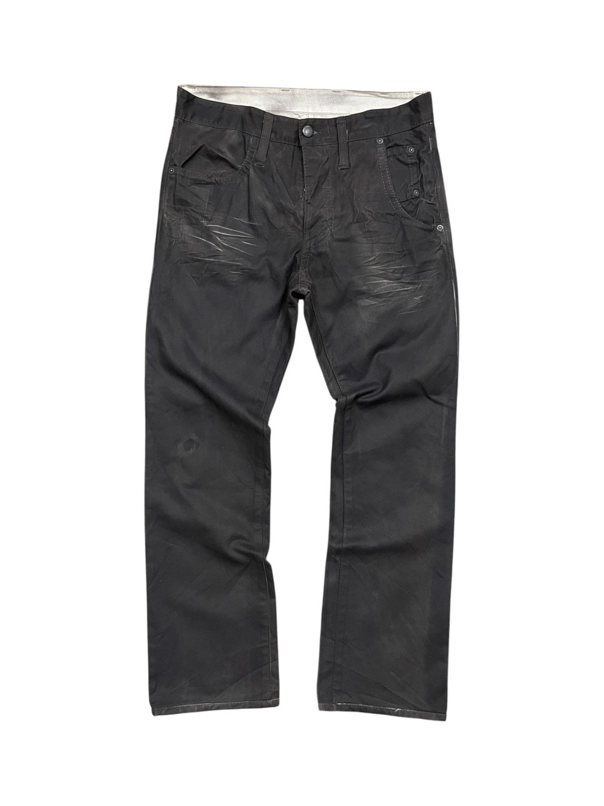 Neil Barrett Neil Barrett Silver wax splash coated denim | Grailed