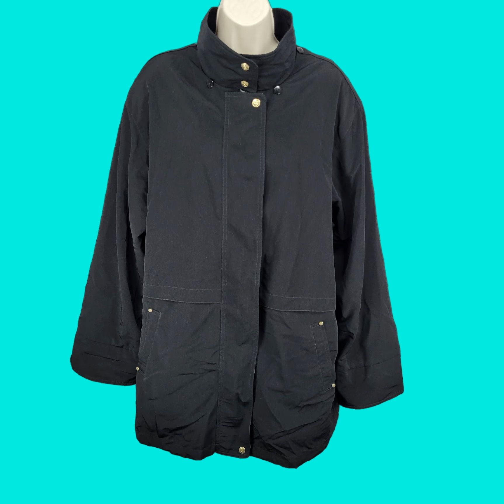 Vintage VTG Giorgio Morandi Black Gold Snap Full Zip Pockets Lined Collared Jacket 1X Womens Black Gold Snap Full Zip Pockets Lined Collared Jacket 1X Size XL / US 12-14 / IT 48-50 - 1 Thumbnail