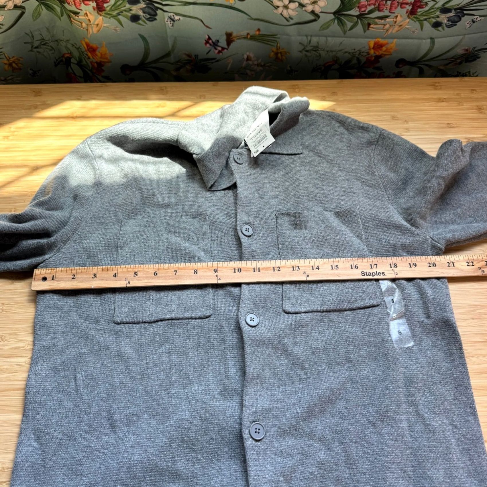 Alfani Alfani Mens Cement Grey Heather Cotton Blend Button Front Sweater Jacket Small Size US S / EU 44-46 / 1 - 5 Thumbnail