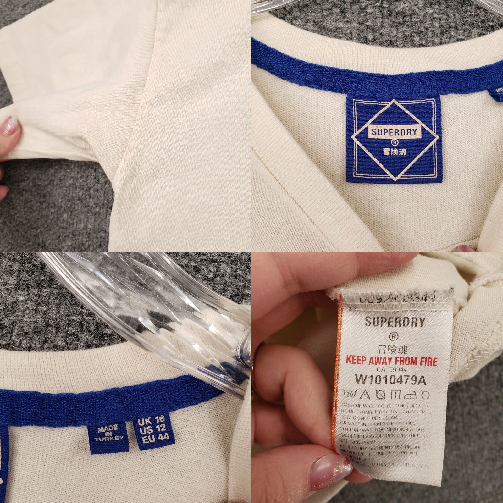 Superdry Superdry T Shirt Womens 12 White Short Sleeve Crew Neck Casual Tee Pullover Cropped 100% Cotton Fabric Knit White Womens 12 Ladies Shirt Size XL / US 12-14 / IT 48-50 - 8 Thumbnail