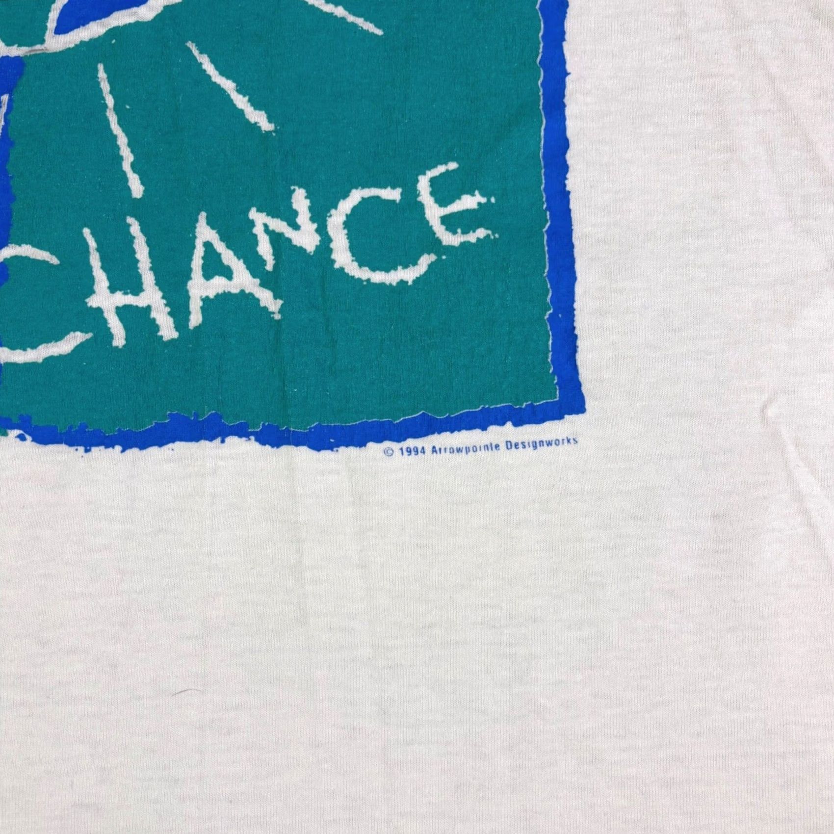 Fruit Of The Loom VINTAGE 1994 One World One Chance T-Shirt XL White Earth Day Single Stitch USA Shirt Unisex Men Women Size US XL / EU 56 / 4 - 6 Thumbnail