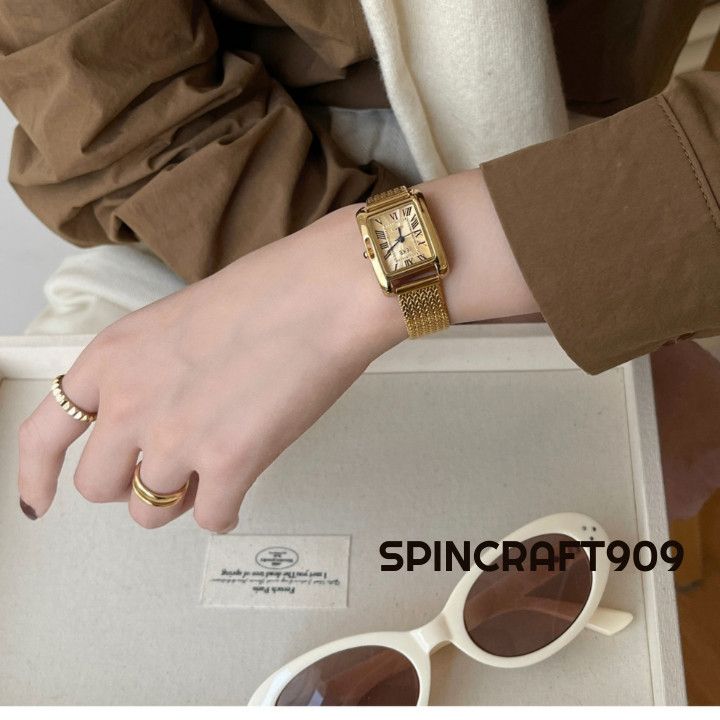 Jewelry Square Retro Vintage Gold Watch Size ONE SIZE - 5 Thumbnail