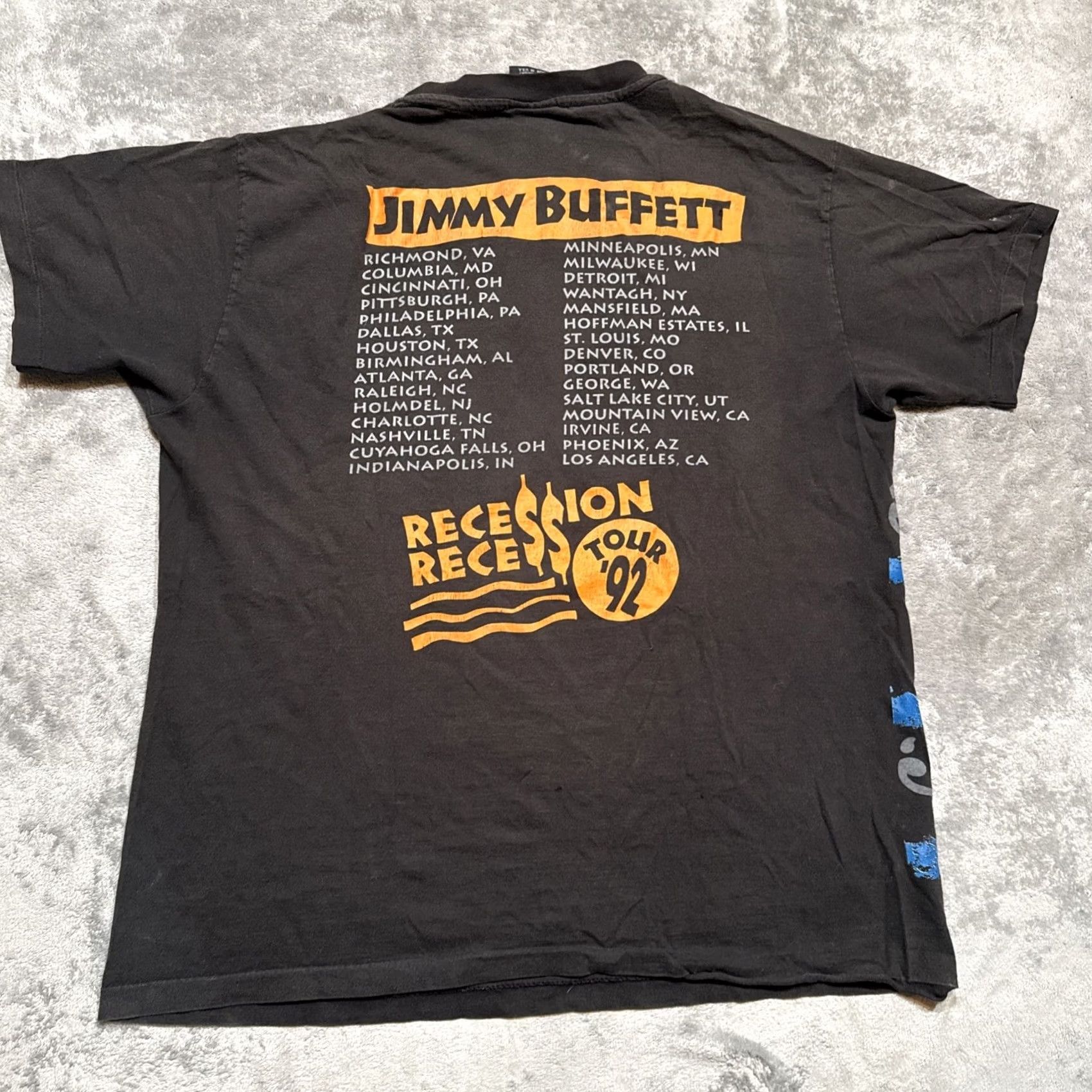 Vintage VINTAGE Jimmy Buffett Shirt 1992 Men’s XL Black Corona Recession Recess Tour Music Giant Size US XL / EU 56 / 4 - 5 Thumbnail