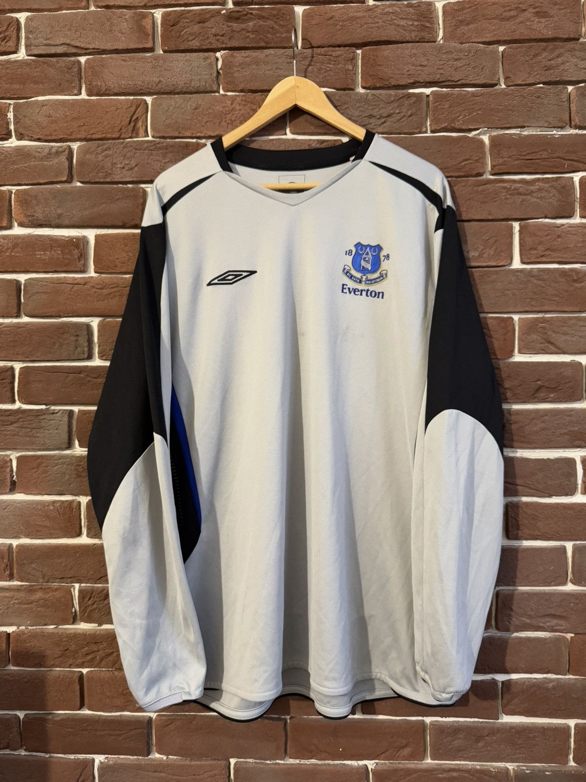 Umbro Rare Vintage 00s Umbro Everton Premier Grey Jersey Soccer Size US XXL / EU 58 / 5 - 1 Thumbnail