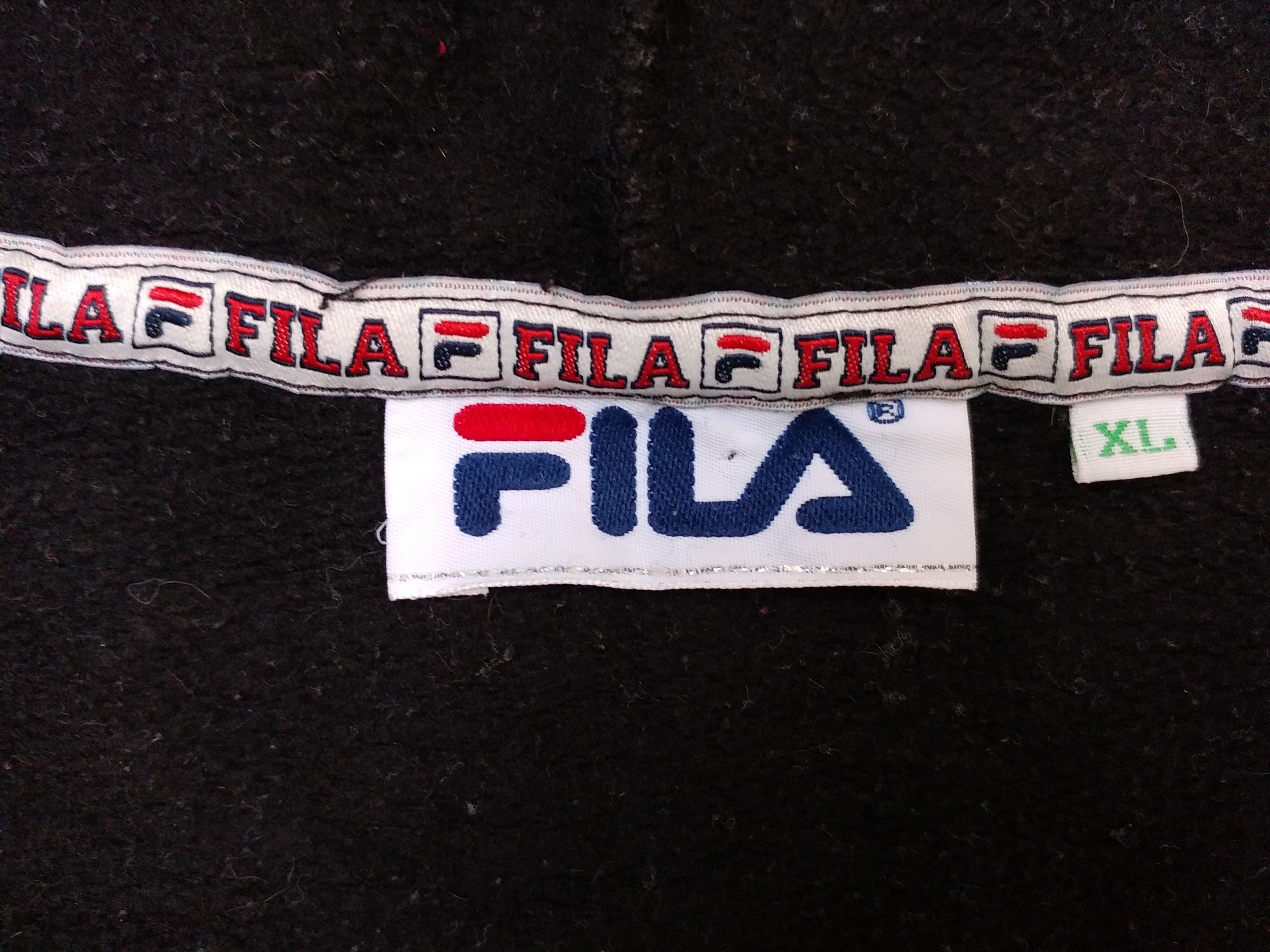 Fila × Vintage FILA hoodie, black vintage sweatshirt, 90s hip-hop 1990s XL Size US XL / EU 56 / 4 - 9 Thumbnail