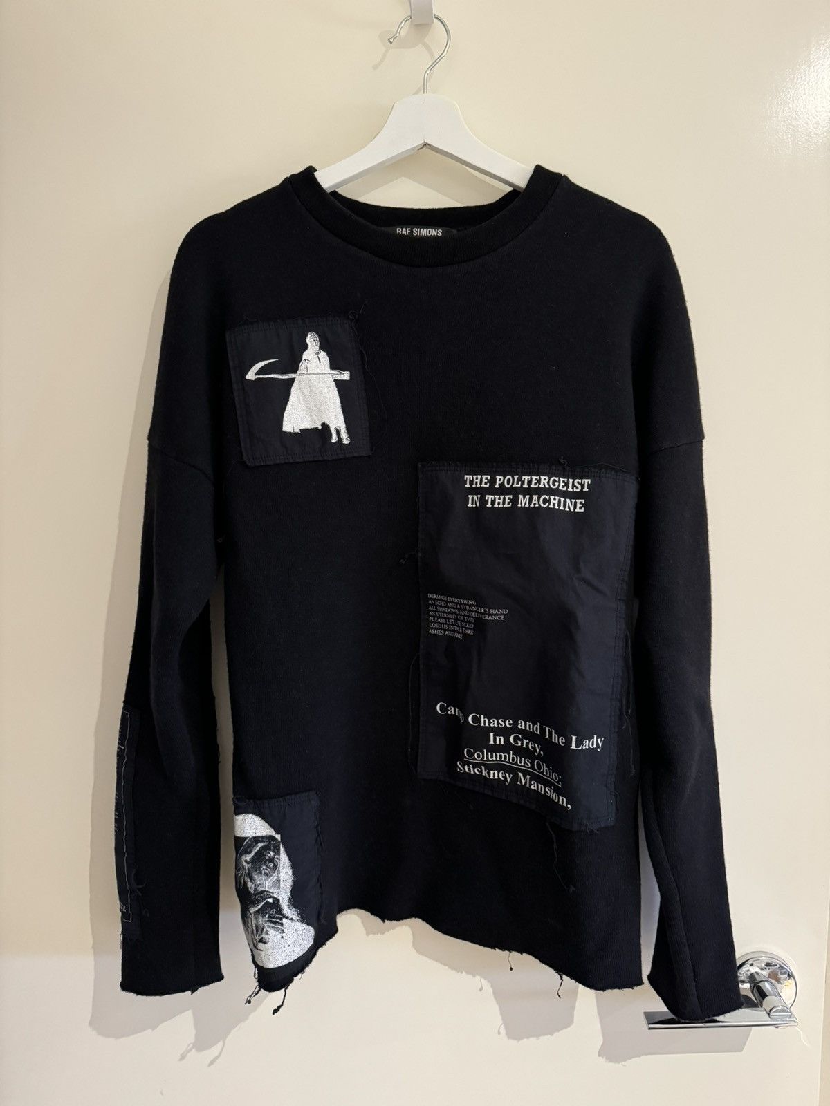 Image of Raf Simons Fw05 Poltergeist “History Of My World” Sweater in Black, Men's (Size Small)