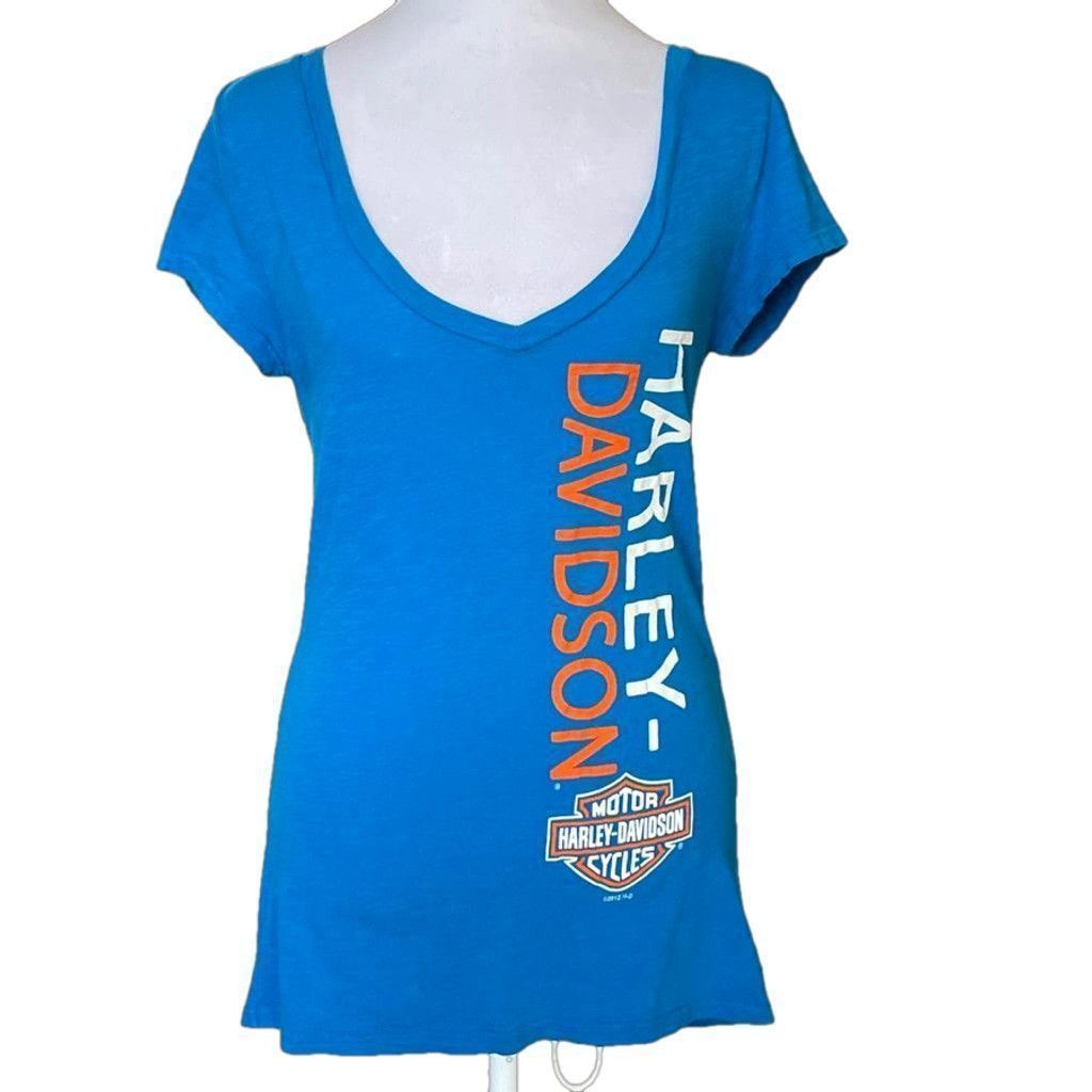 Harley Davidson Women's Harley Davidson Blue T-Shirt Size M Size M / US 6-8 / IT 42-44 - 1 Thumbnail