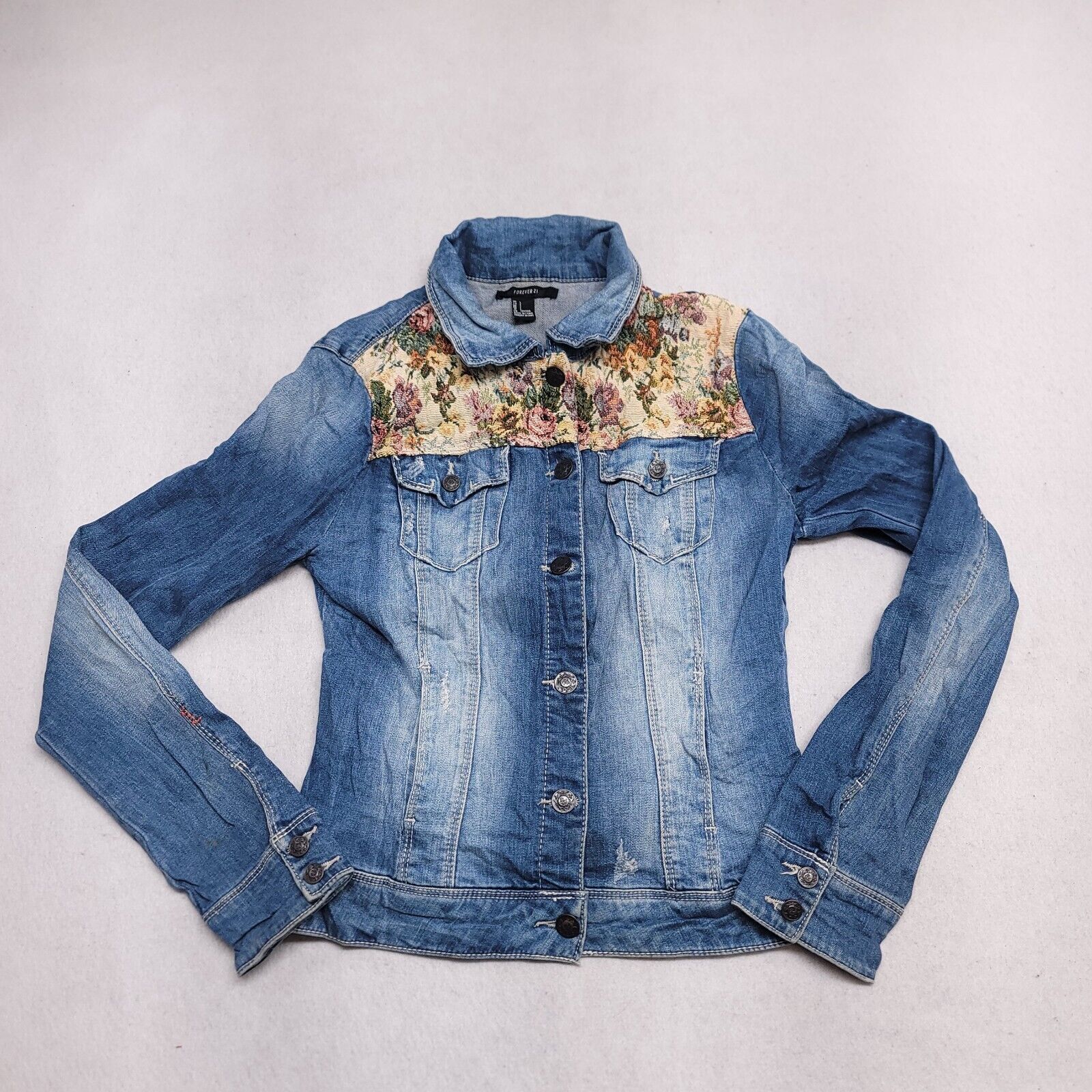 Forever 21 Forever 21 Button Up Denim Jean Jacket Womens Size L Blue Size L / US 10 / IT 46 - 2 Thumbnail