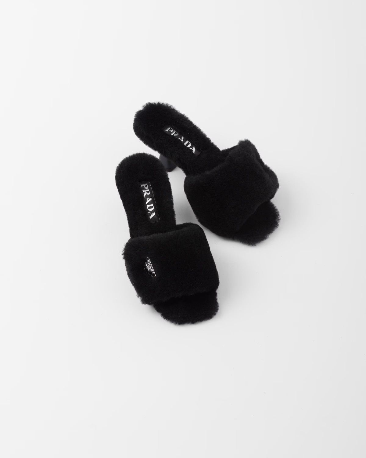 Prada o1w1db11124 Shearling Sandals in Black Size US 9 / IT 39 - 2 Thumbnail